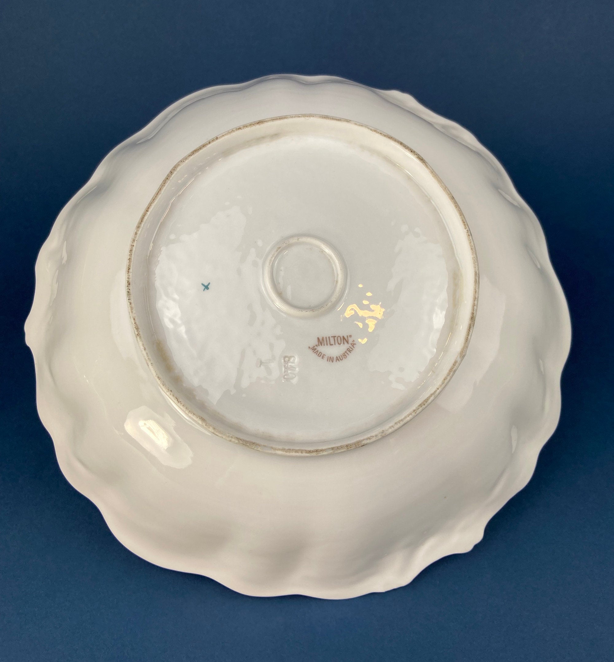 Antique Plate and Bowl by Milton, Imperial Vienna. Hand-Painted Tea Roses. Collectible Dessert Plate and Serving Bowl.