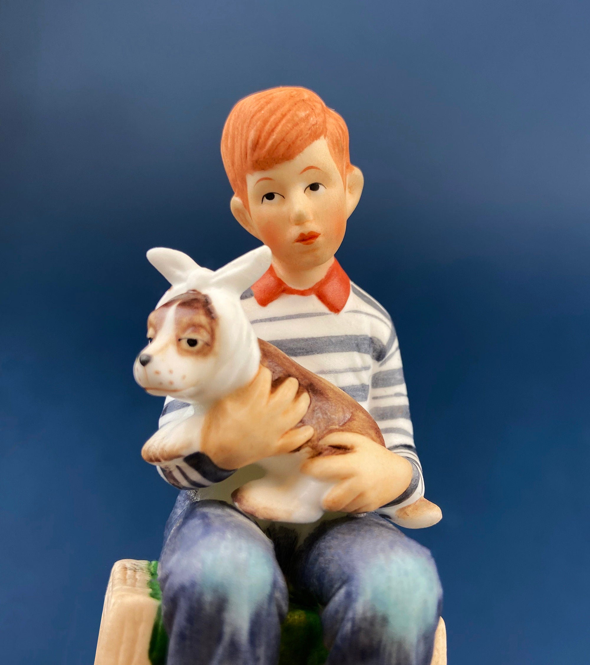 Porcelain Figurine by Marks & Rosenfeld of Little Girl Planting Flowers. Paired with Porcelain Birds in Nest. Gift for Mom, Grandma, Partner