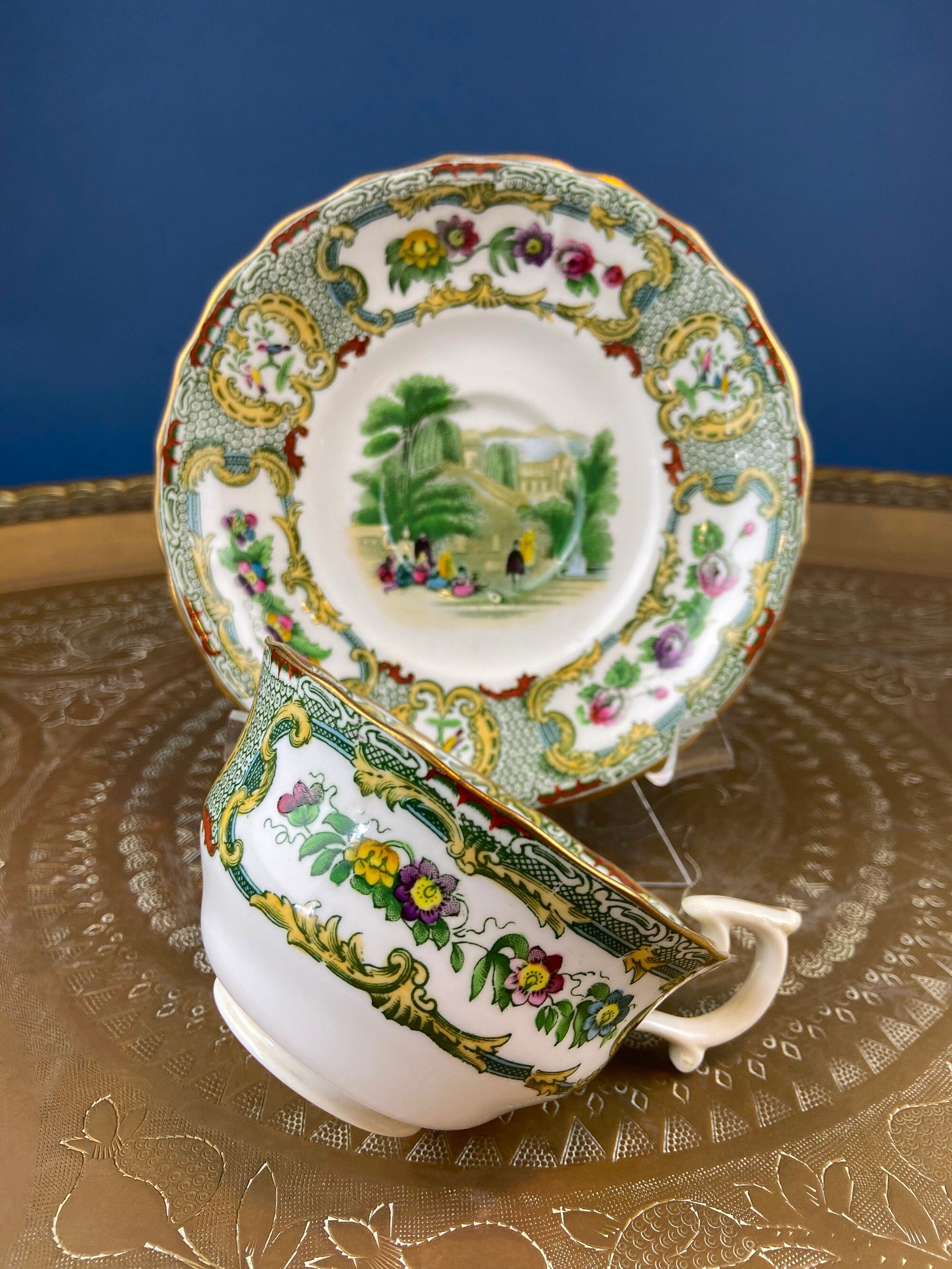 Tiffany and Co. Tea or Coffee Set. Chinoiserie or Asian Hand Painted Motif. Set of 4