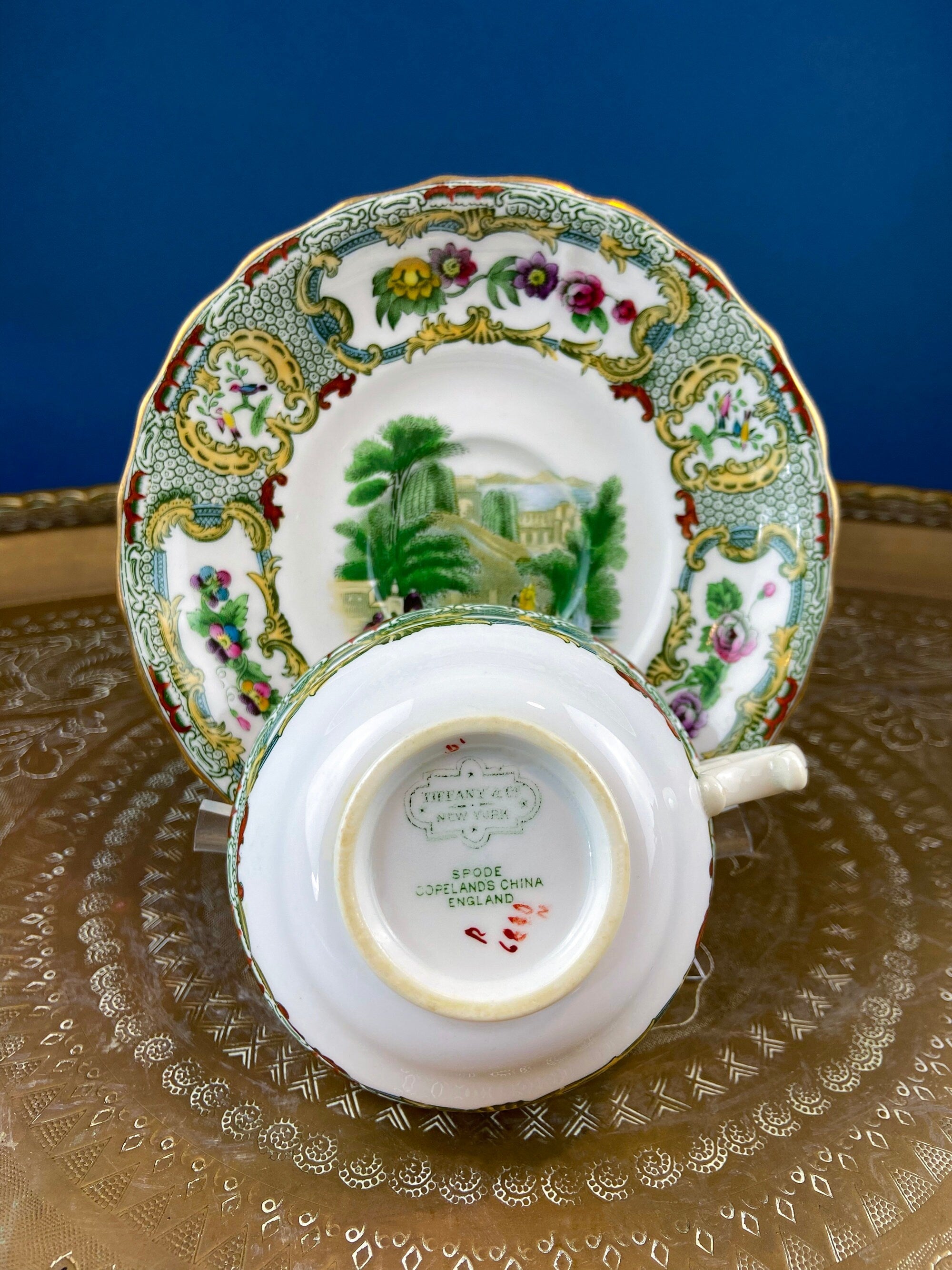 Tiffany and Co. Tea or Coffee Set. Chinoiserie or Asian Hand Painted Motif. Set of 4