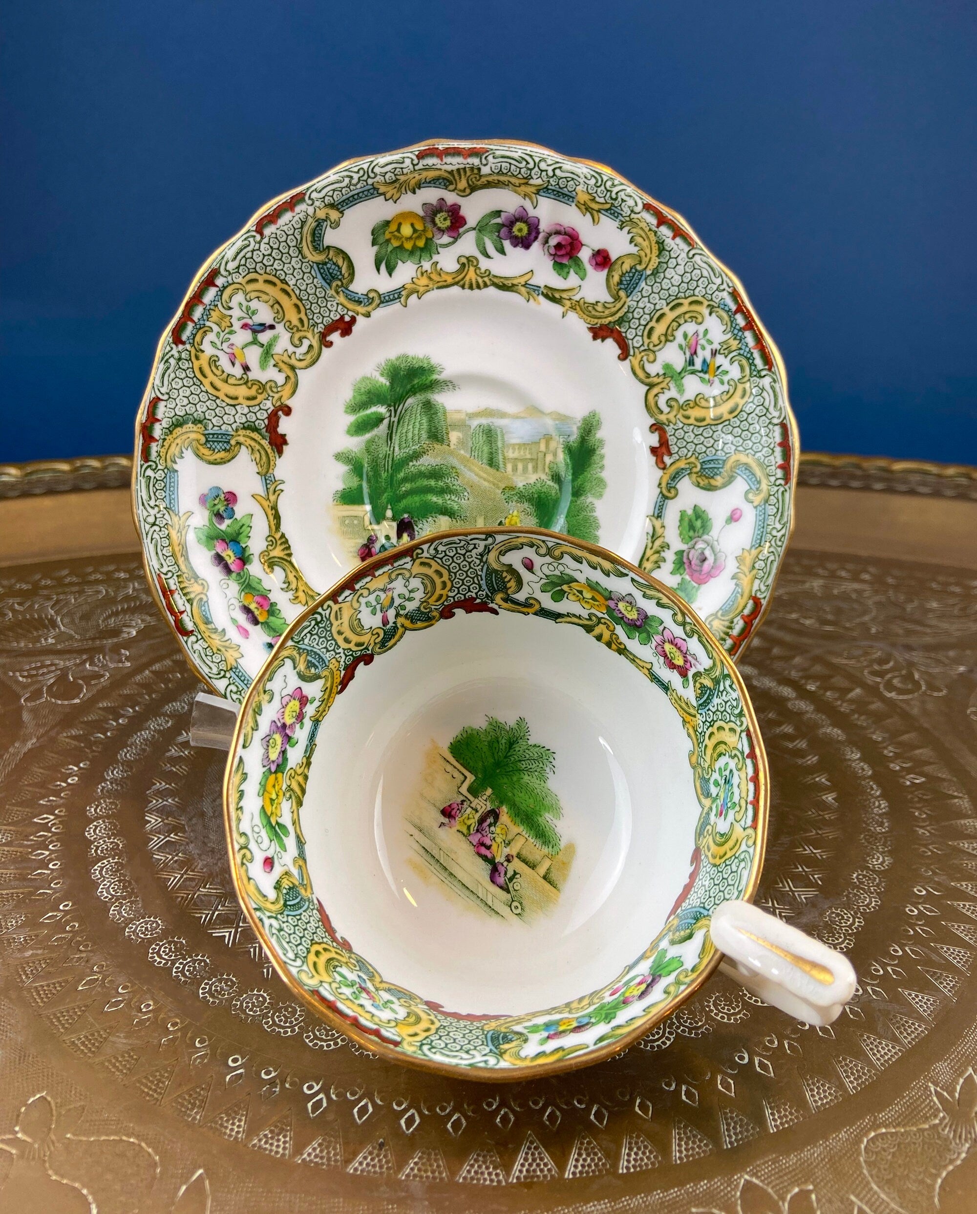 Tiffany and Co. Tea or Coffee Set. Chinoiserie or Asian Hand Painted Motif. Set of 4
