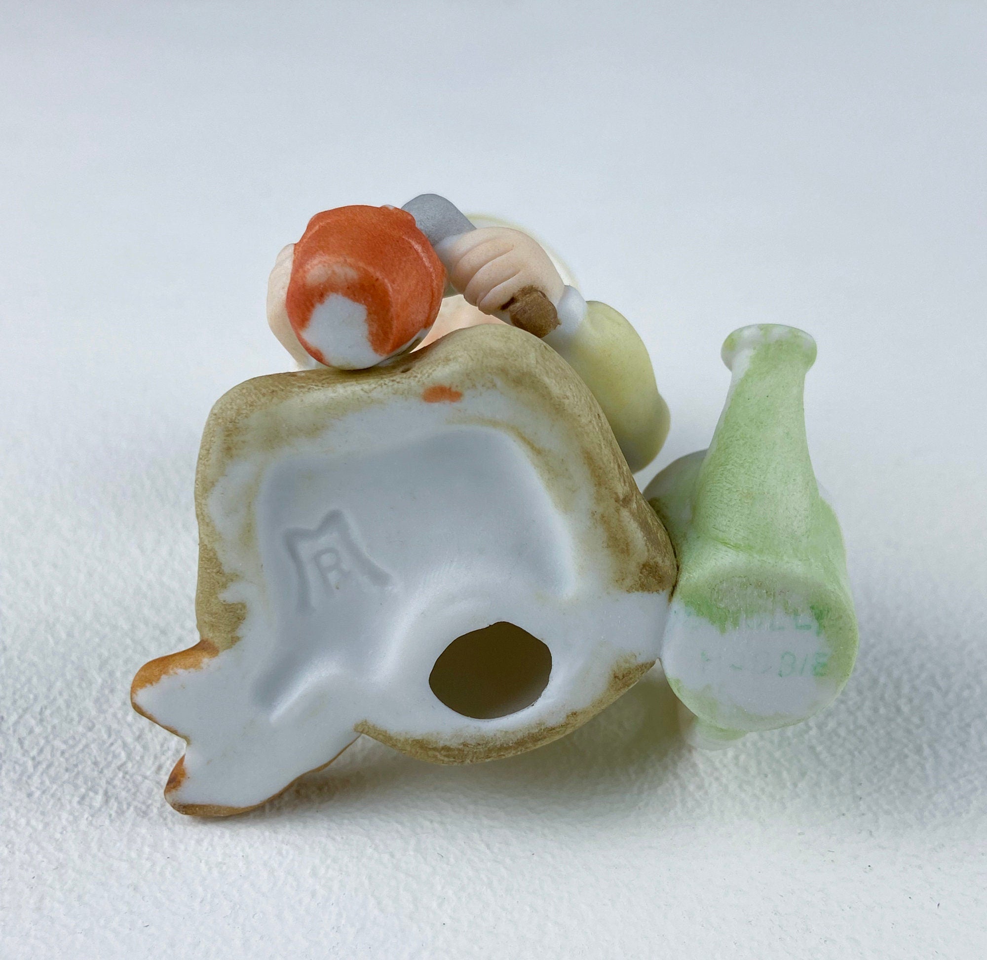 Porcelain Figurine by Marks & Rosenfeld of Little Girl Planting Flowers. Paired with Porcelain Birds in Nest. Gift for Mom, Grandma, Partner