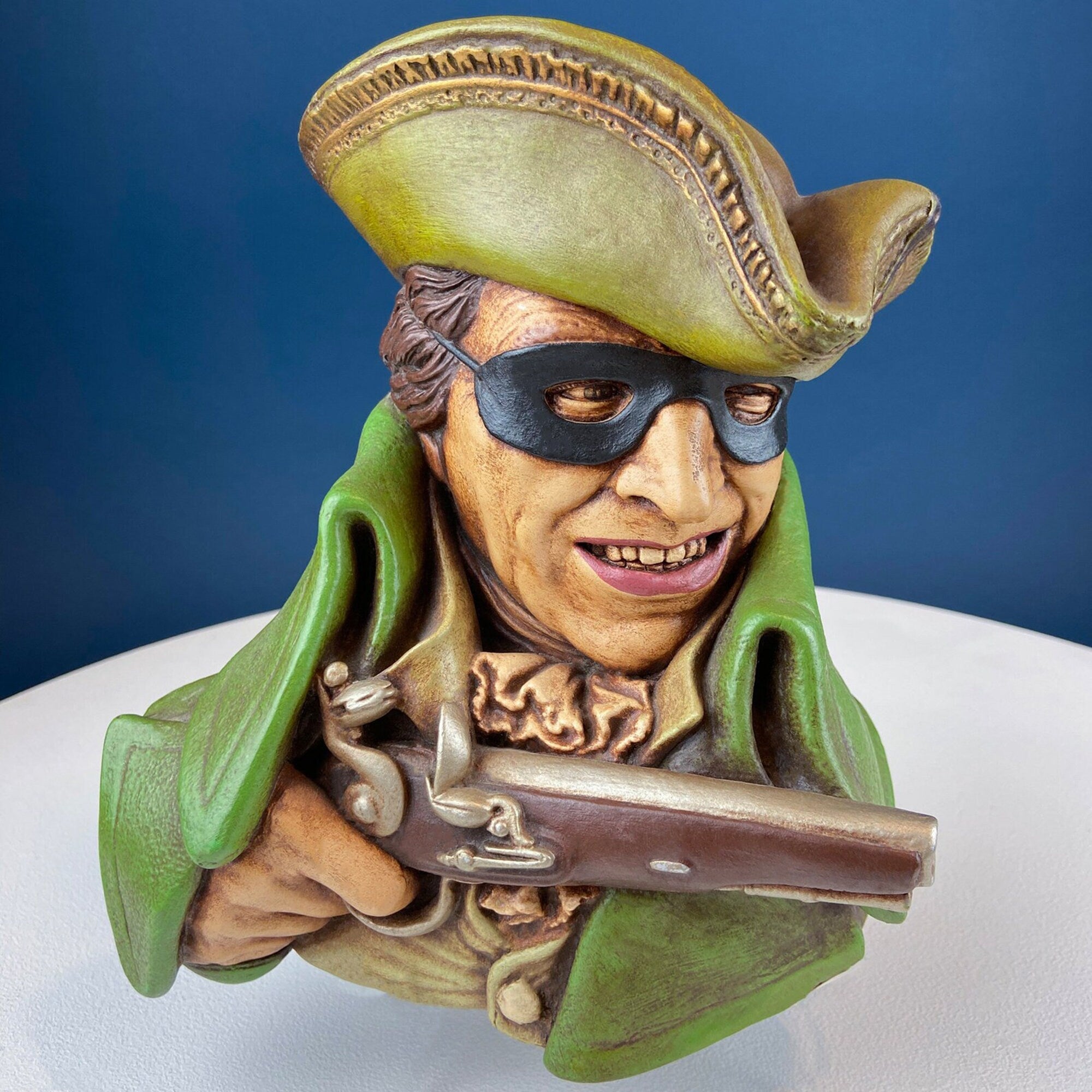 Bosson Like Chalkware Head of Pancho Villa. Life Like Caricature of Spanish Man in Red Sombrero. Ethnic Wall Hanging. Collectible Bust.