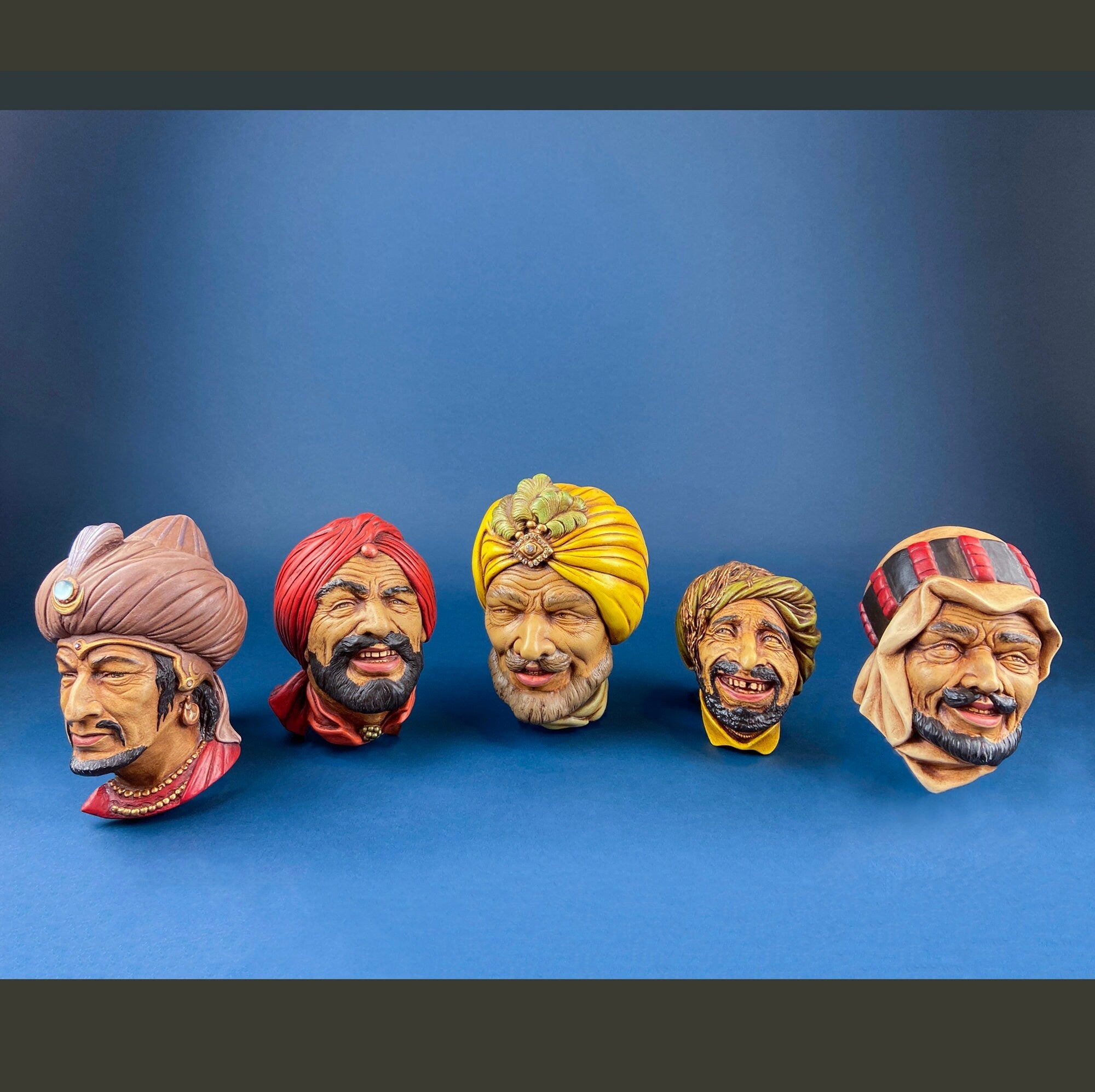 Bosson Like Chalkware Head of Pancho Villa. Life Like Caricature of Spanish Man in Red Sombrero. Ethnic Wall Hanging. Collectible Bust.
