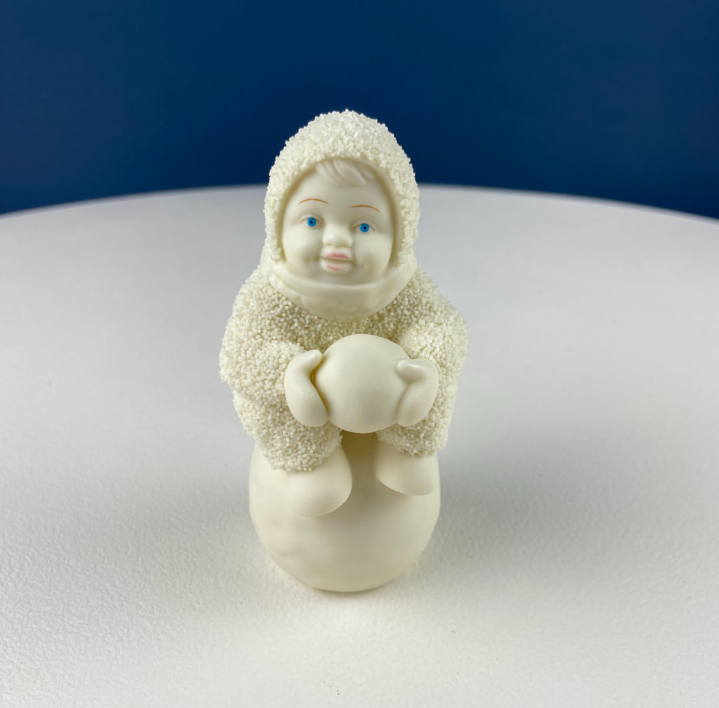 Snowbabies Playing with Snowman & Birds. "Jolly Friends Forevermore" by Dept. 56. White Porcelain Figurines Celebrating Friendship. Kids Rm.
