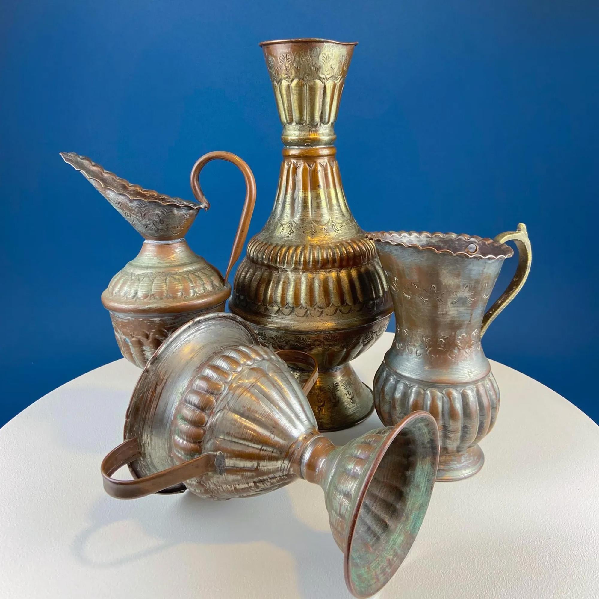 Hand Pounded Tin Copper Turkish Teapot or Coffee Pot. Rustic Home Decor. Perfect for Camping. Gift for Him, Dad, Camping Buddy.