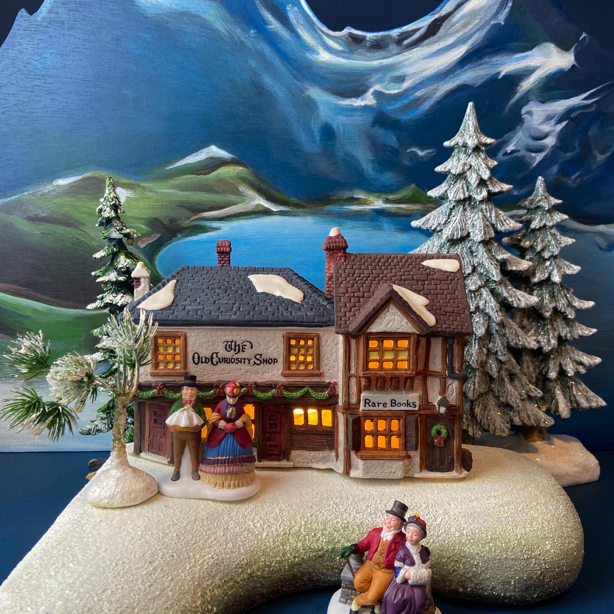 Illuminated Christmas Village T. Puddlewick Spectacle Shop by Dept. 56. Dickens' Village. Seasonal Home Retail Decor. Night Light.