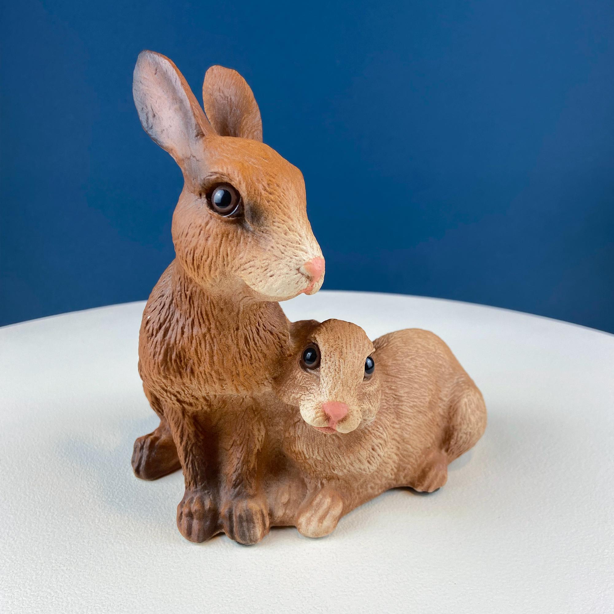 Lefton Brown Porcelain Bunny. Small Cute Hand Painted Rabbit Statuette. Easter Celebration. Gift for Him Her Kid Bunny Collector.