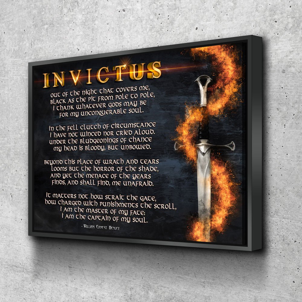 Invictus Poem Canvas Wall Art | William Ernest Henley Inspirational Quote Print