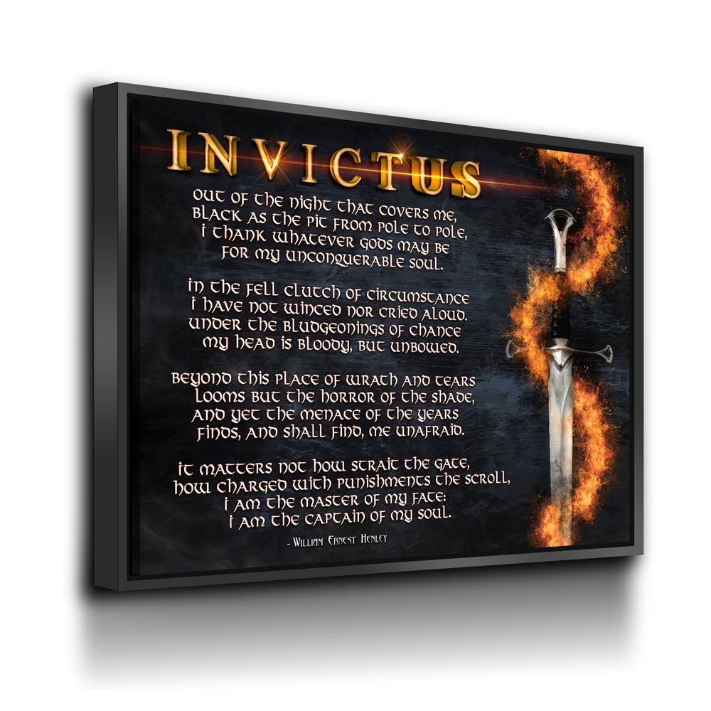 Invictus Poem Canvas Wall Art | William Ernest Henley Inspirational Quote Print