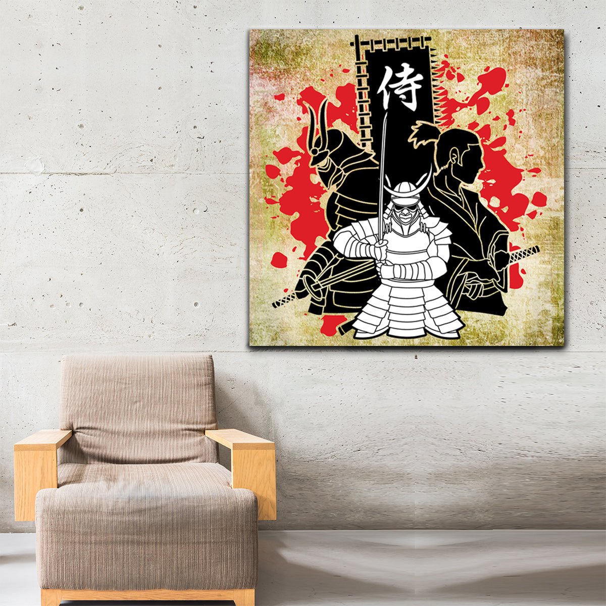 Japanese Samurai Framed Canvas Wall Art