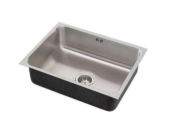Just USF-1824-A-R 18 Gauge T-304 Single Bowl Undermount Commercial Grade Sink with Integral Overflow