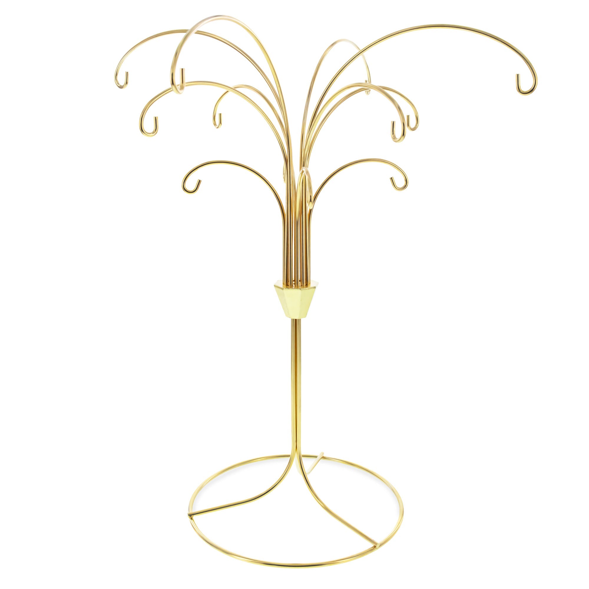 12-Arm Spiral Fountain Brass Gold Metal Ornament Stand Display 11.5 Inches