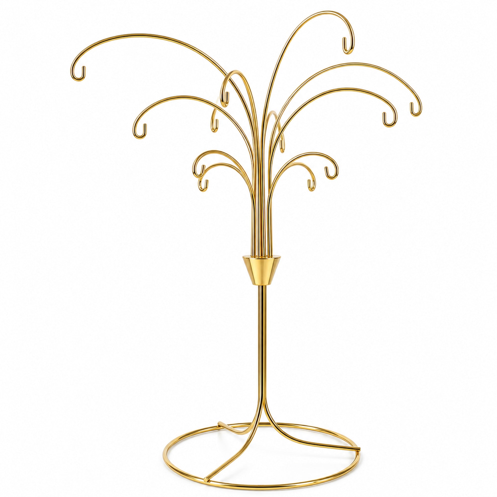 12-Arm Spiral Fountain Brass Gold Metal Ornament Stand Display 11.5 Inches
