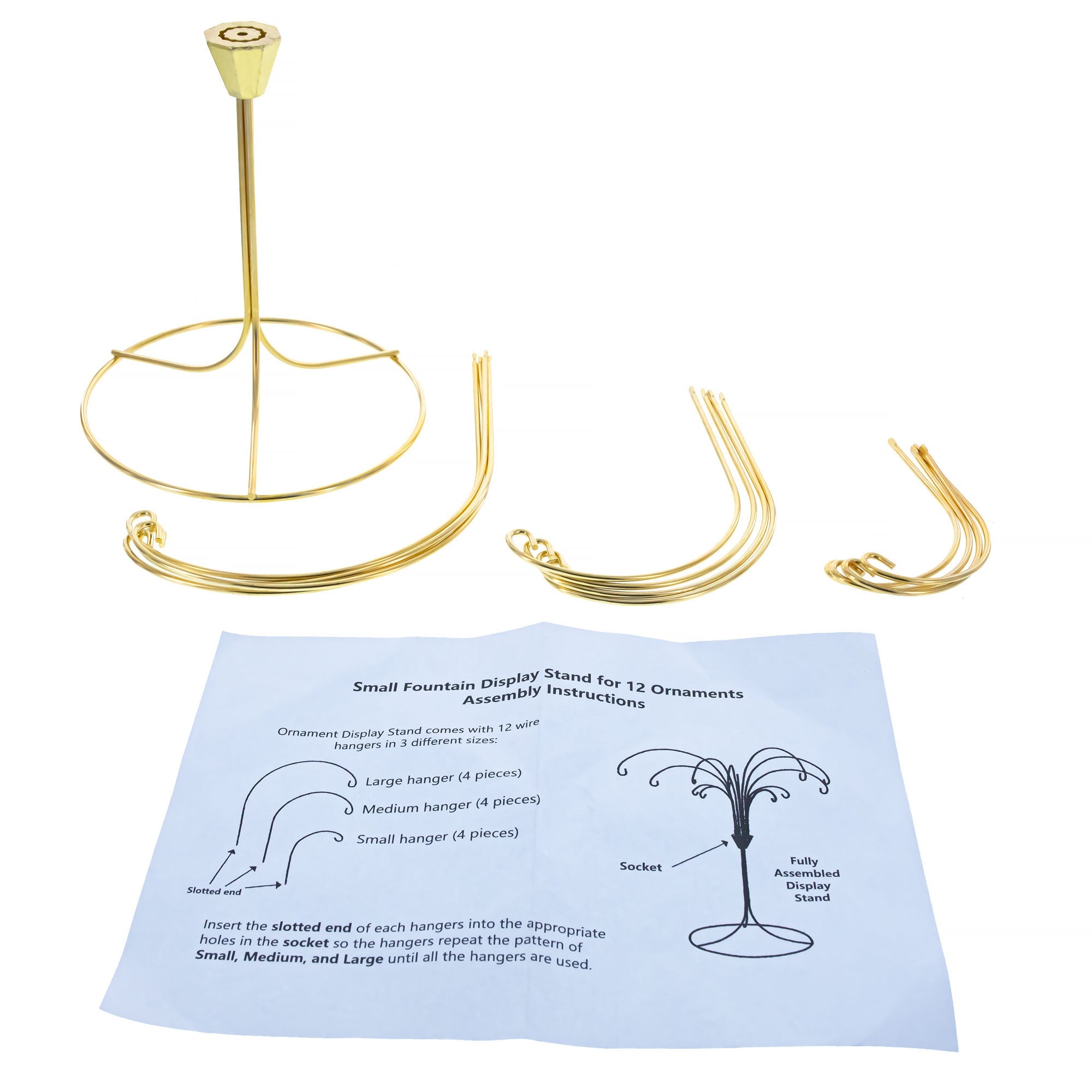 12-Arm Spiral Fountain Brass Gold Metal Ornament Stand Display 11.5 Inches