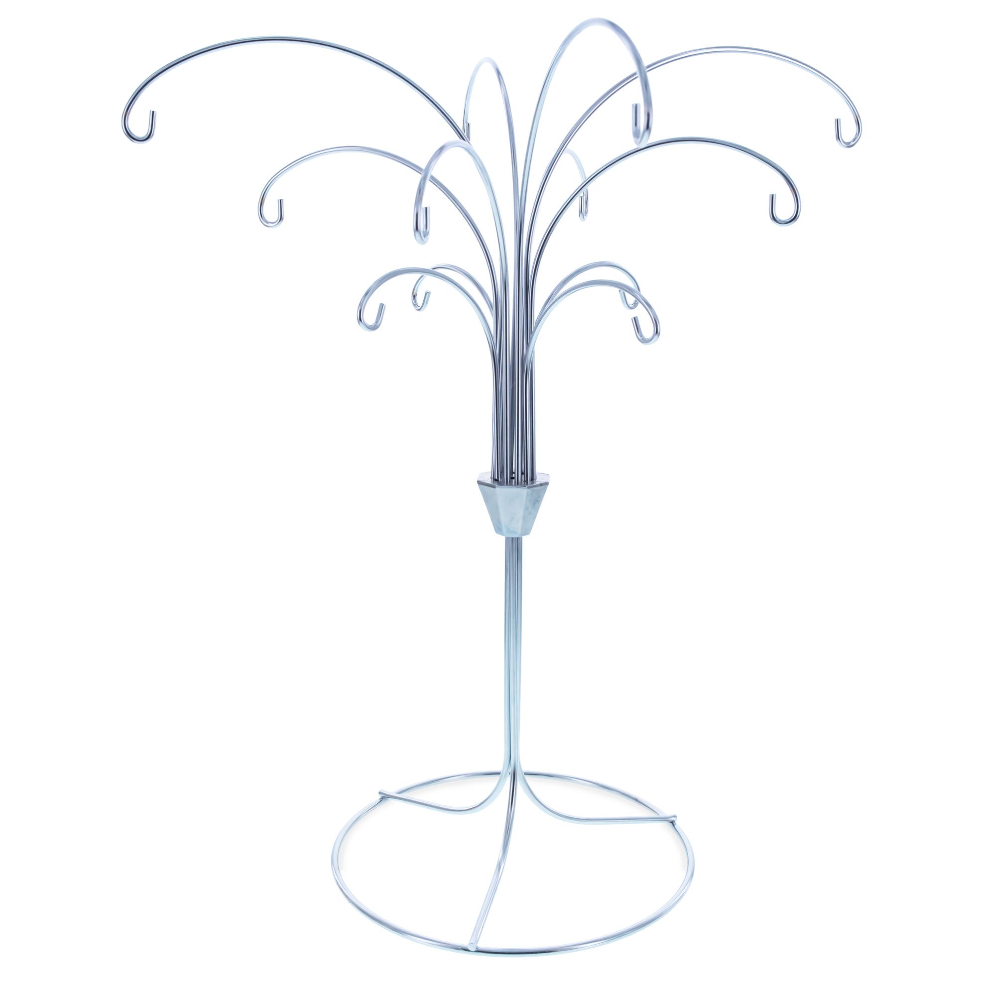 12-Arm Spiral Fountain Brass Silver Metal Ornament Stand Display 11.5 Inches