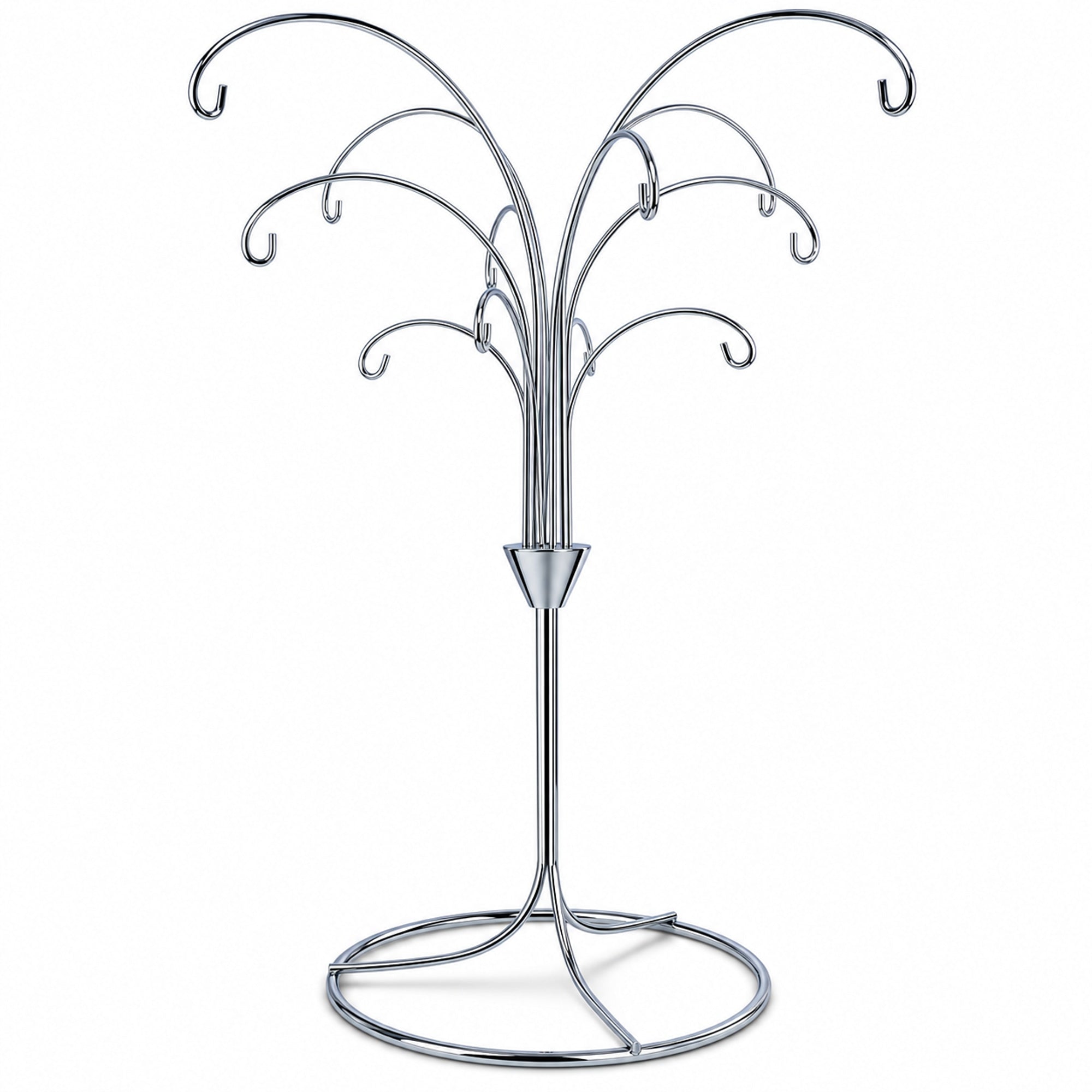 12-Arm Spiral Fountain Brass Silver Metal Ornament Stand Display 11.5 Inches
