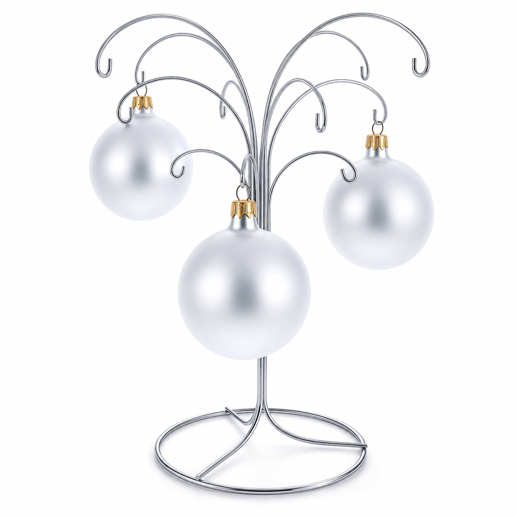 12-Arm Spiral Fountain Brass Silver Metal Ornament Stand Display 11.5 Inches