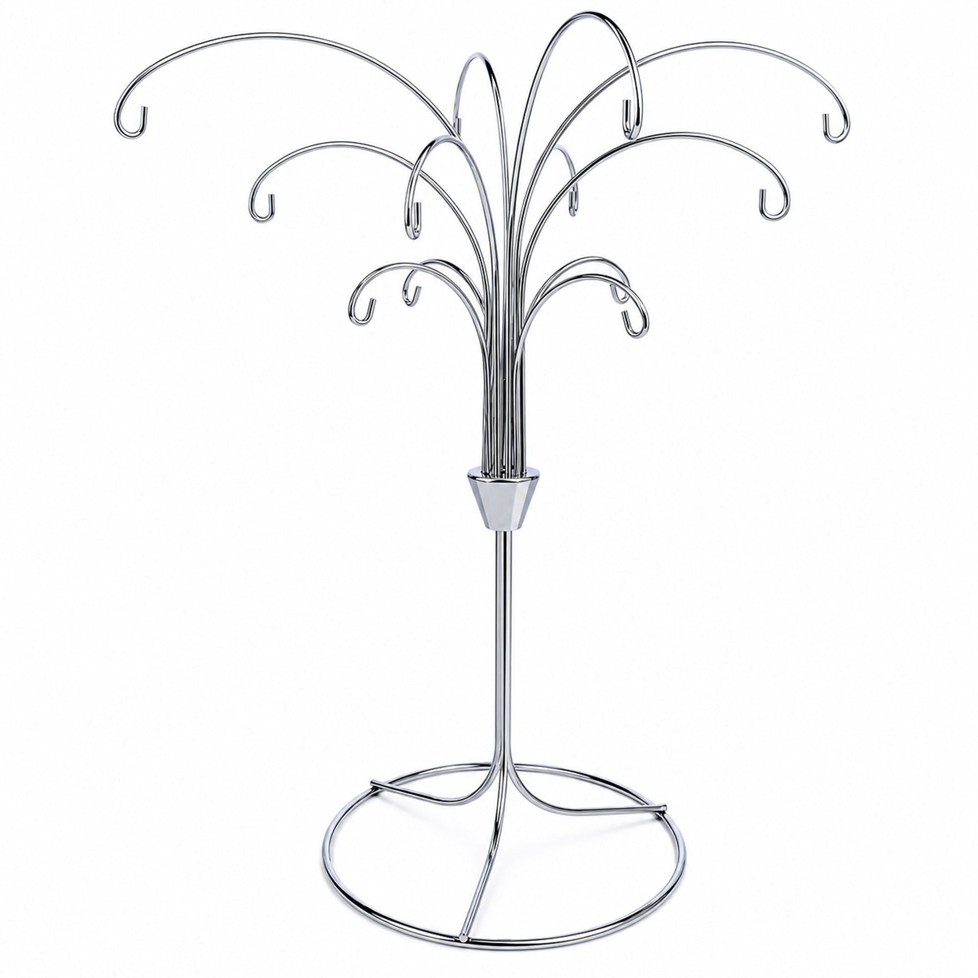 12-Arm Spiral Fountain Brass Silver Metal Ornament Stand Display 11.5 Inches