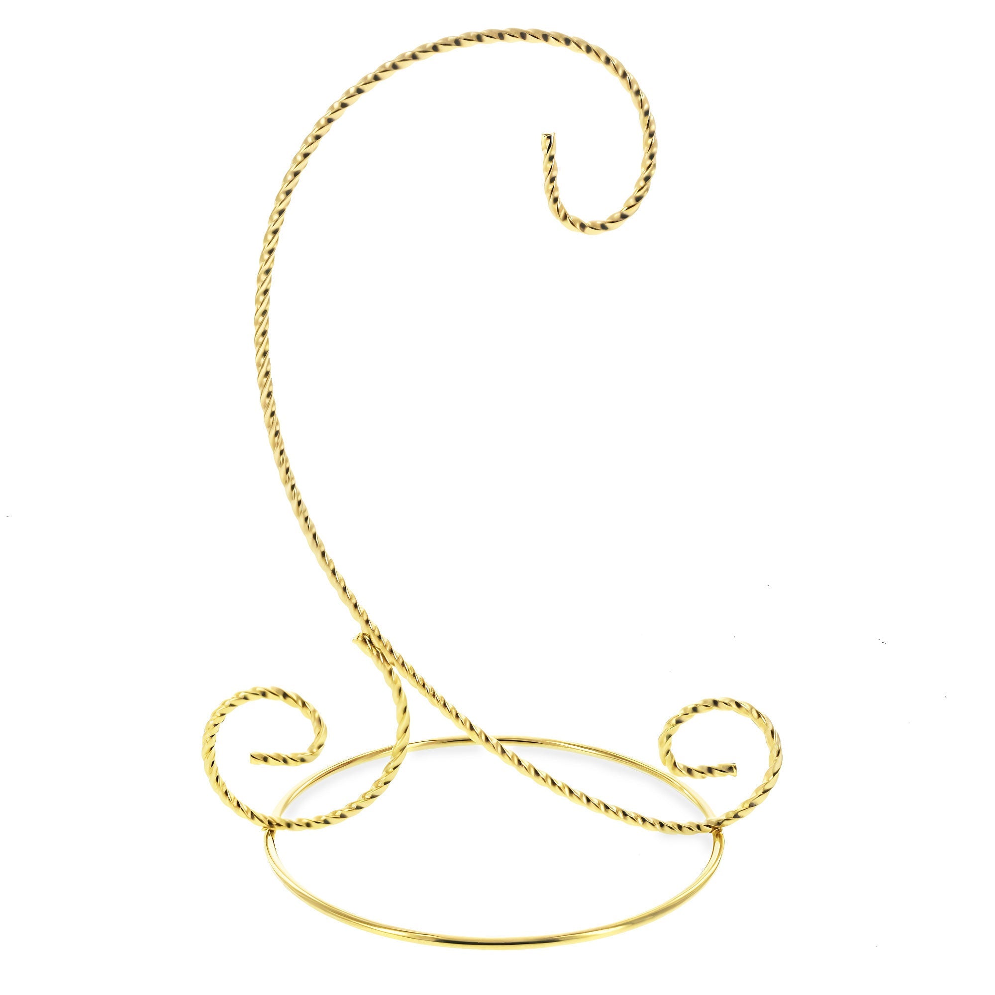 Twisted Wire Gold Metal Ornament Stand Display 7.2 Inches