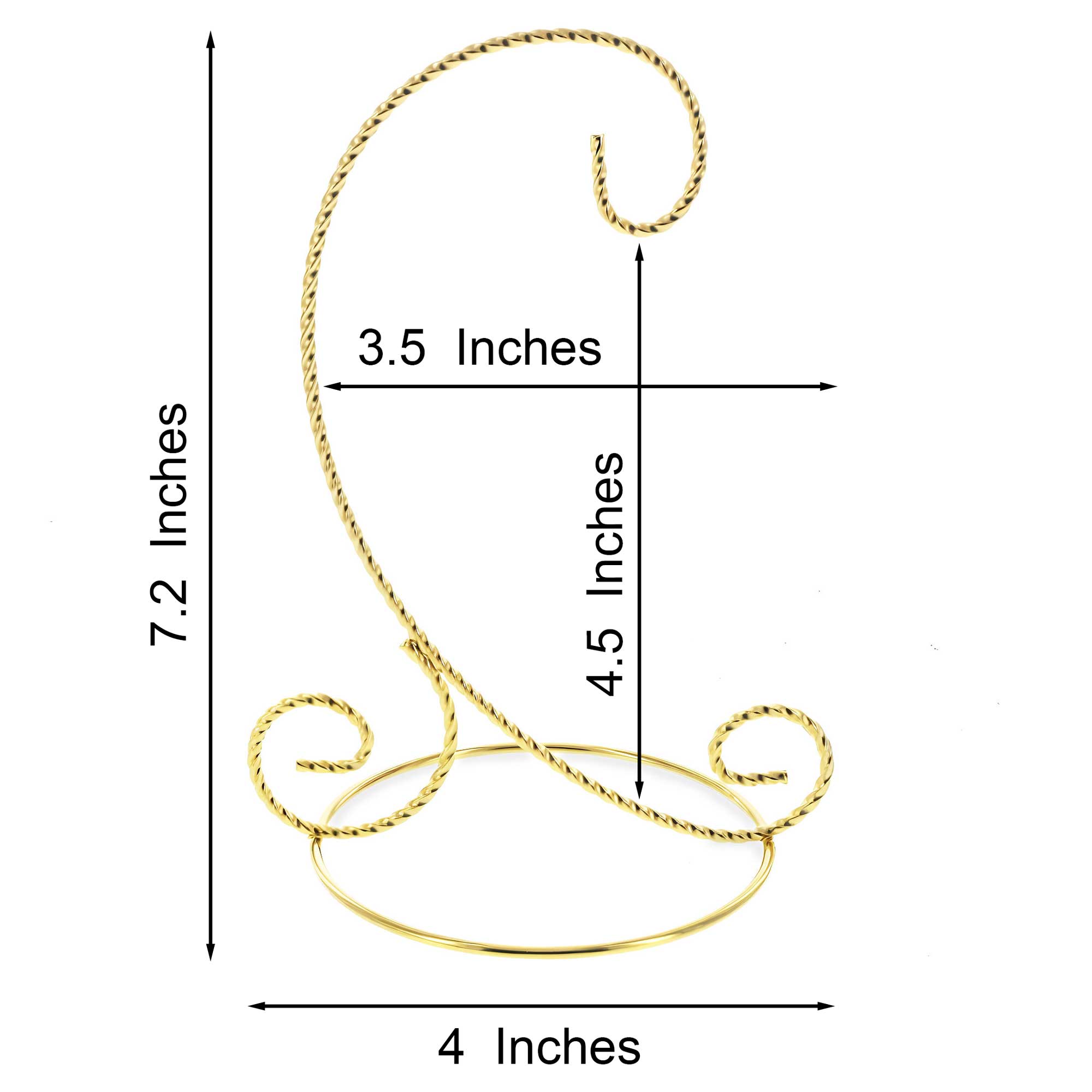 Twisted Wire Gold Metal Ornament Stand Display 7.2 Inches