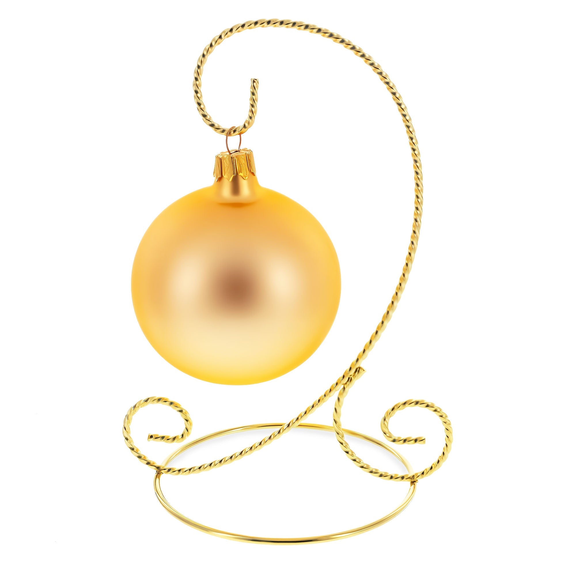 Twisted Wire Gold Metal Ornament Stand Display 7.2 Inches