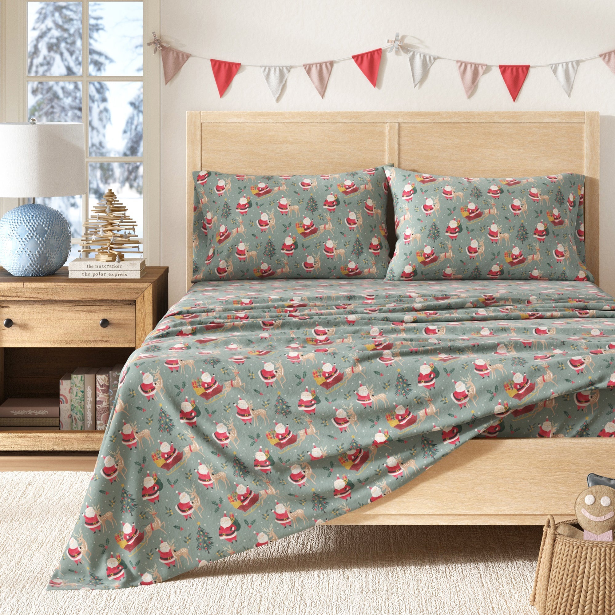 Turkish Cotton Christmas Flannel Sheet - Whittaker Collection