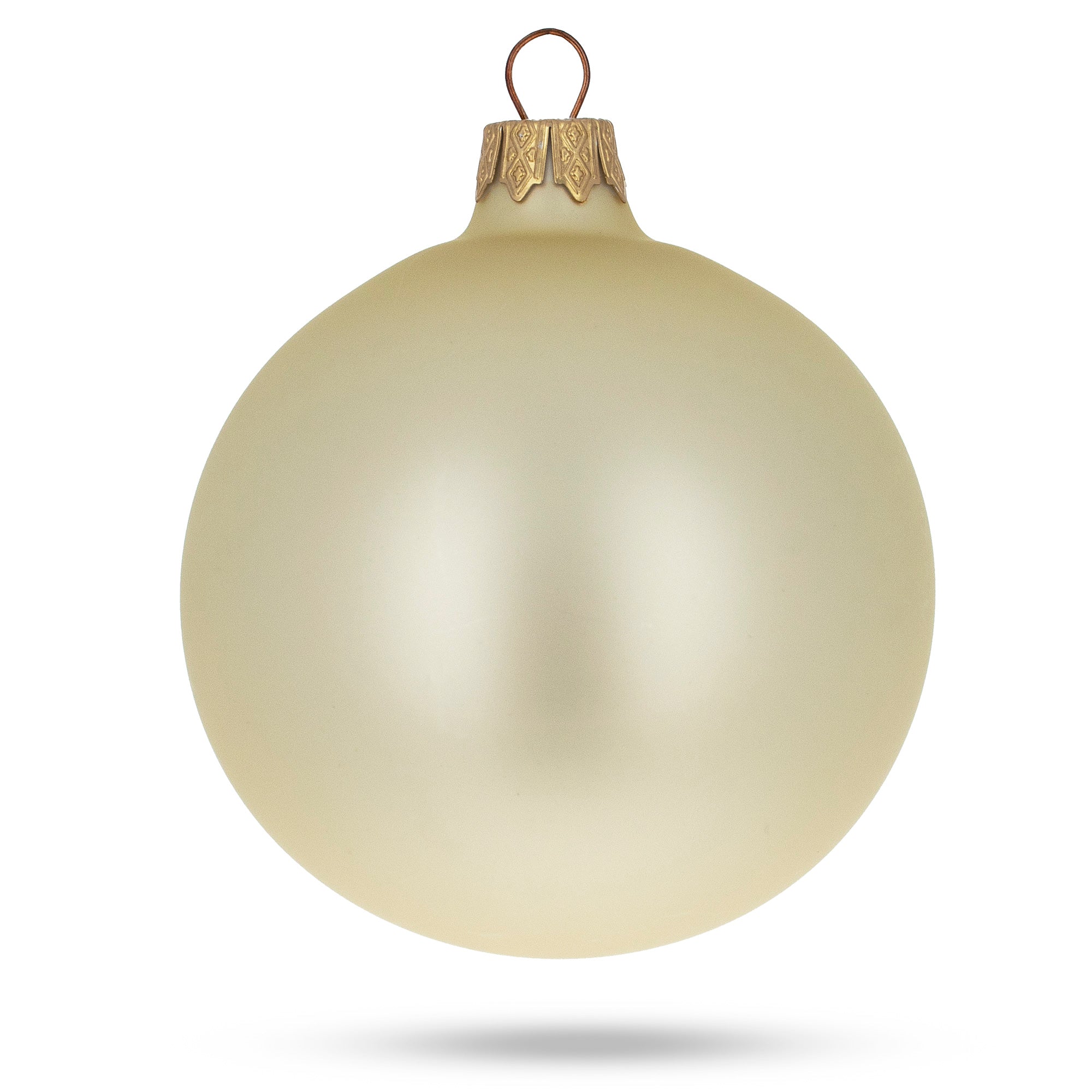 Set of 6 Beige Glass Ball Christmas Ornaments 3.25 Inches