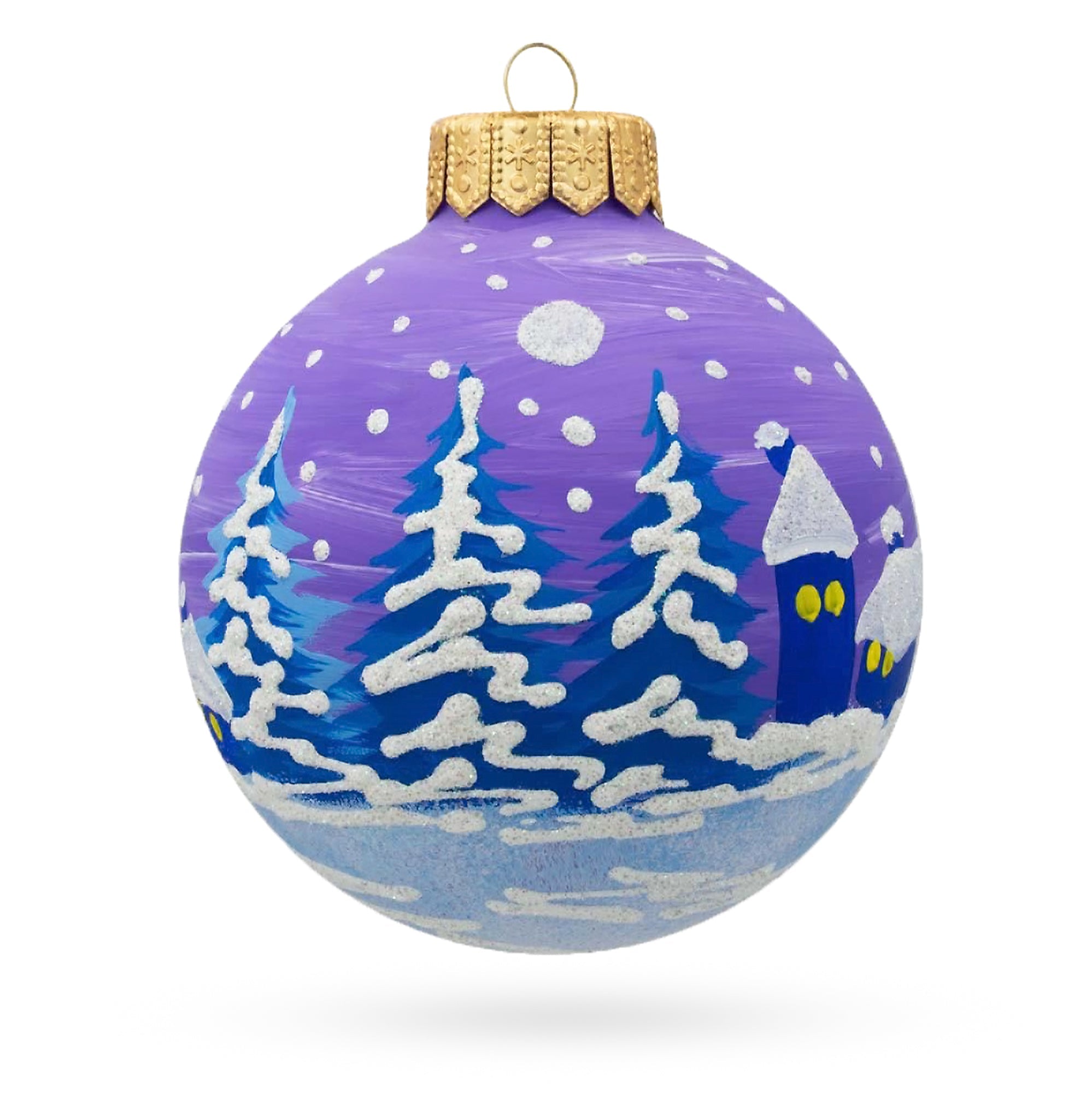 Santa, Reindeer, and Snowman Friends Glass Ball Christmas Ornament 4 Inches