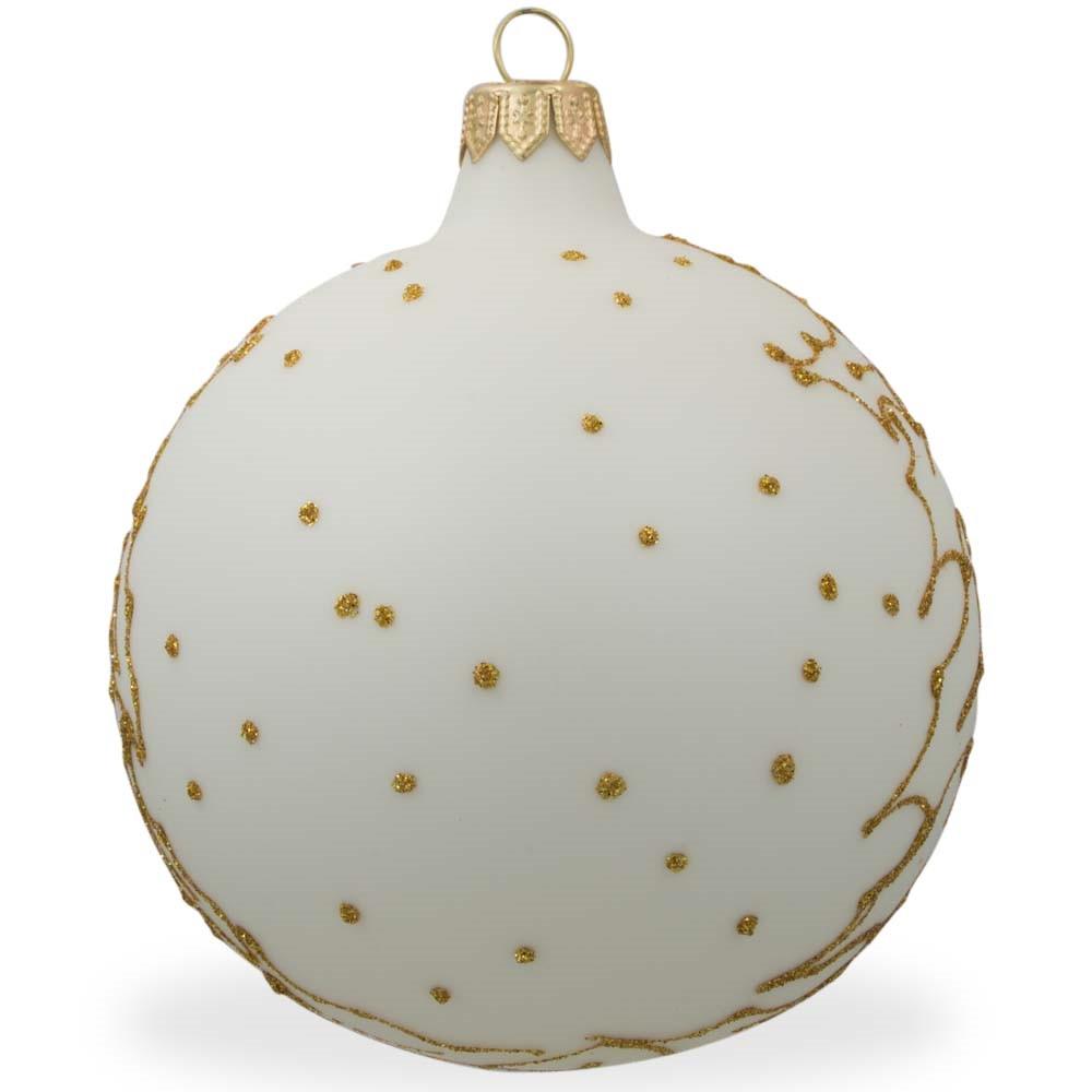 St. Nicholas Reviewing Gift List Glass Ball Christmas Ornament 4 Inches