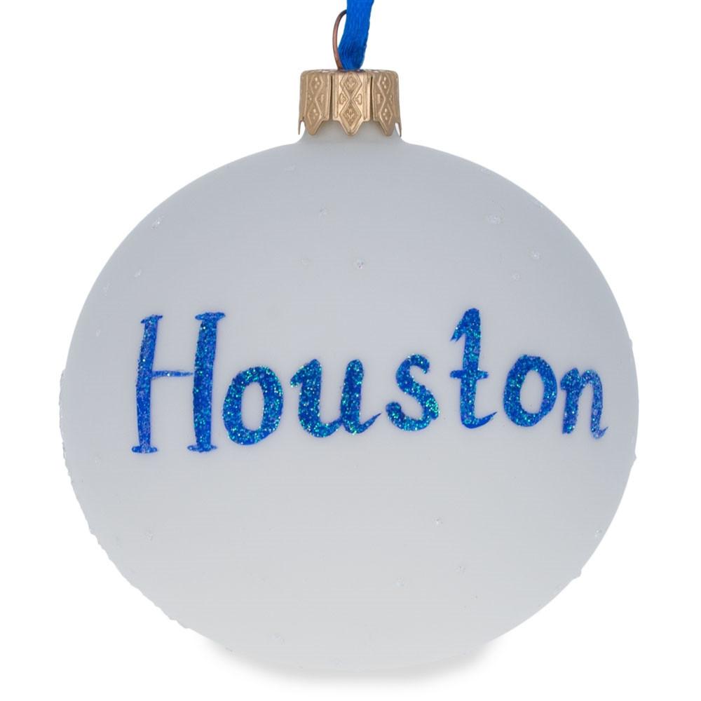 Houston, Texas Glass Ball Christmas Ornament 3.25 Inches