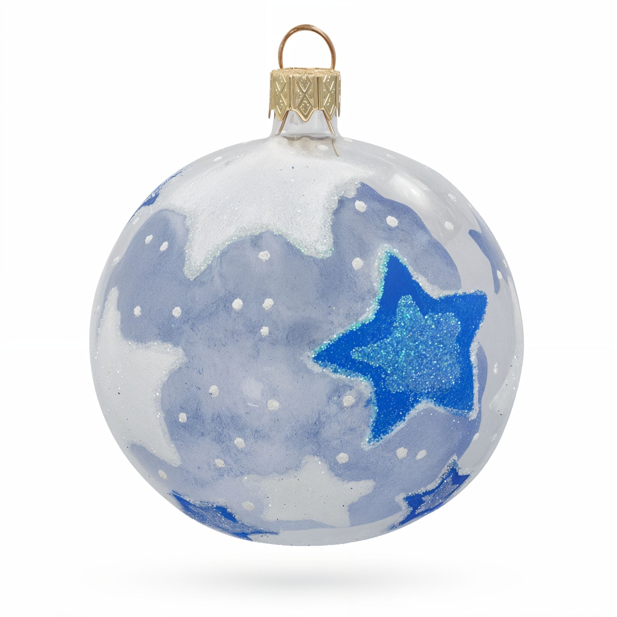 Santa's Magical Rabbit Trick Glass Ball Christmas Ornament 3.25 Inches
