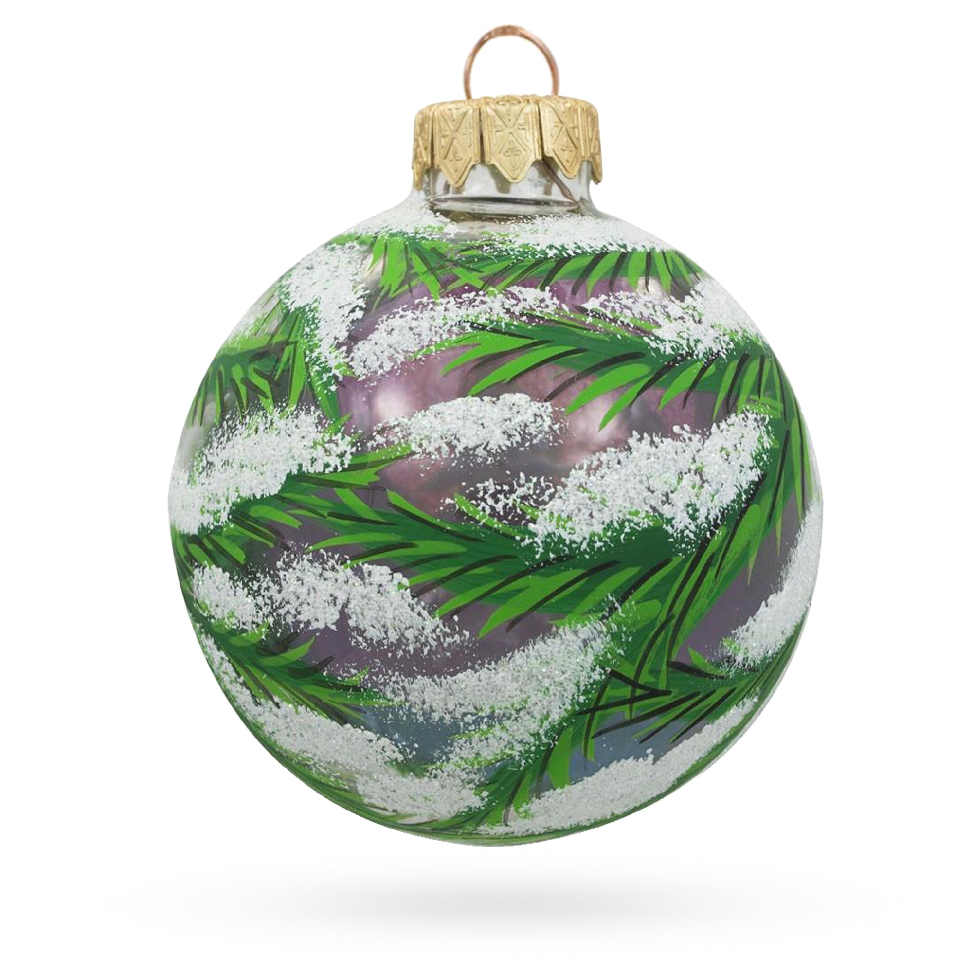 Twin Blue Birds Glass Ball Christmas Ornament 3.25 Inches