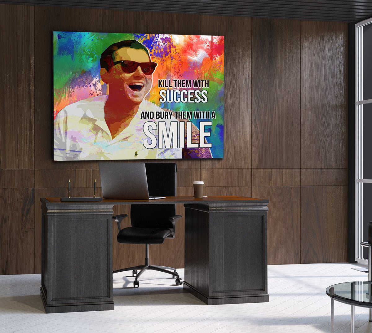Kill Them With Success And Bury Them With A Smile Motivational Canvas Wall Art