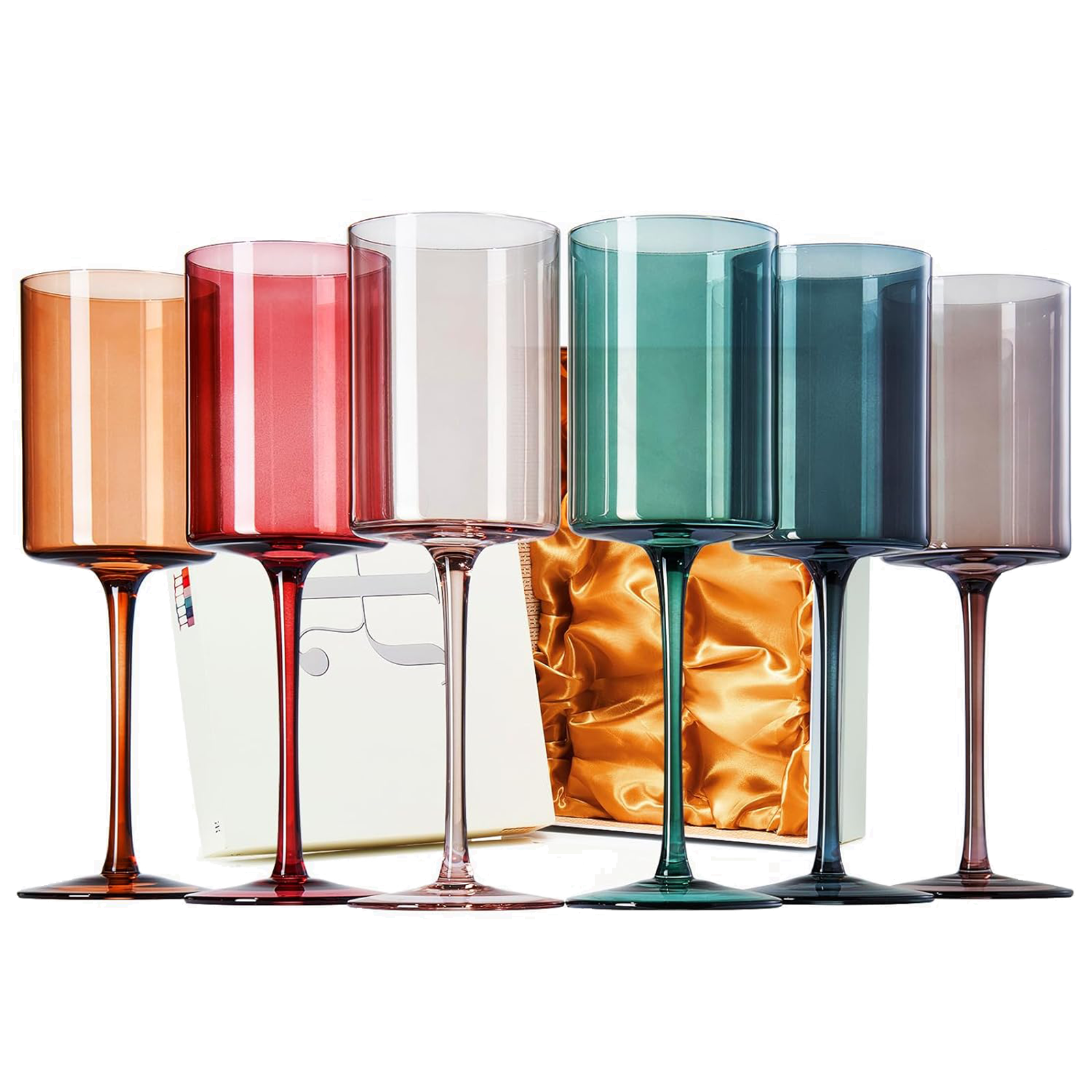 Tonal Square Stemmed Wine Glassware, Set of 6