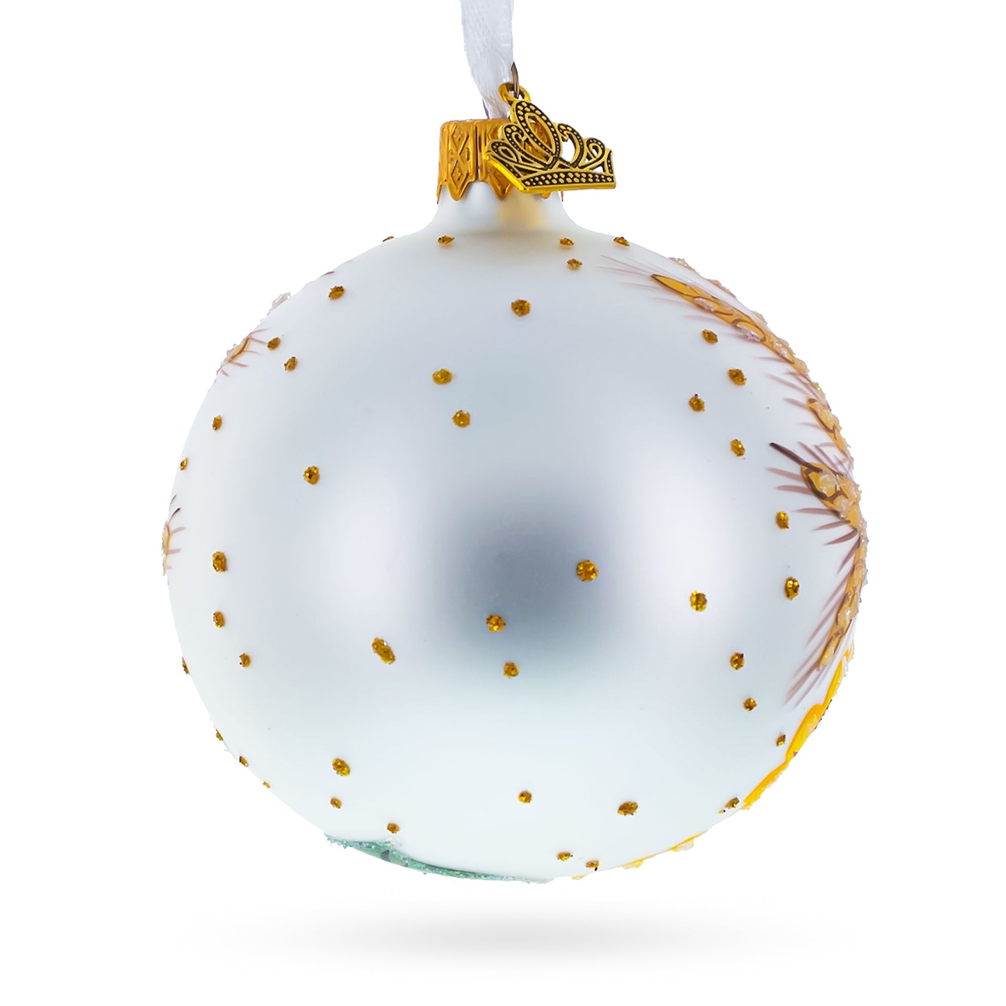 Ukrainian Map Glass Ball Christmas Ornament 3.25 Inches