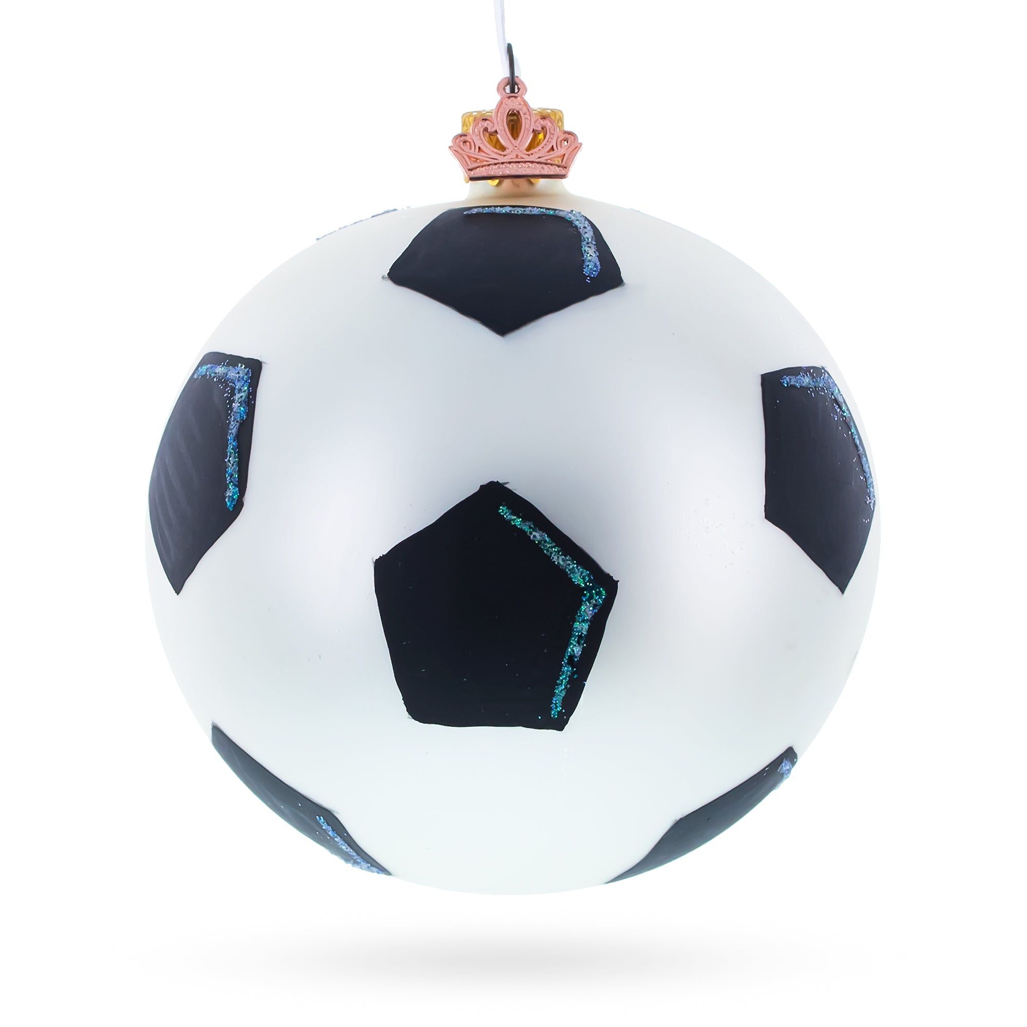 Soccer Player in Action Glass Ball Christmas Sports Ornament 4 Inches
