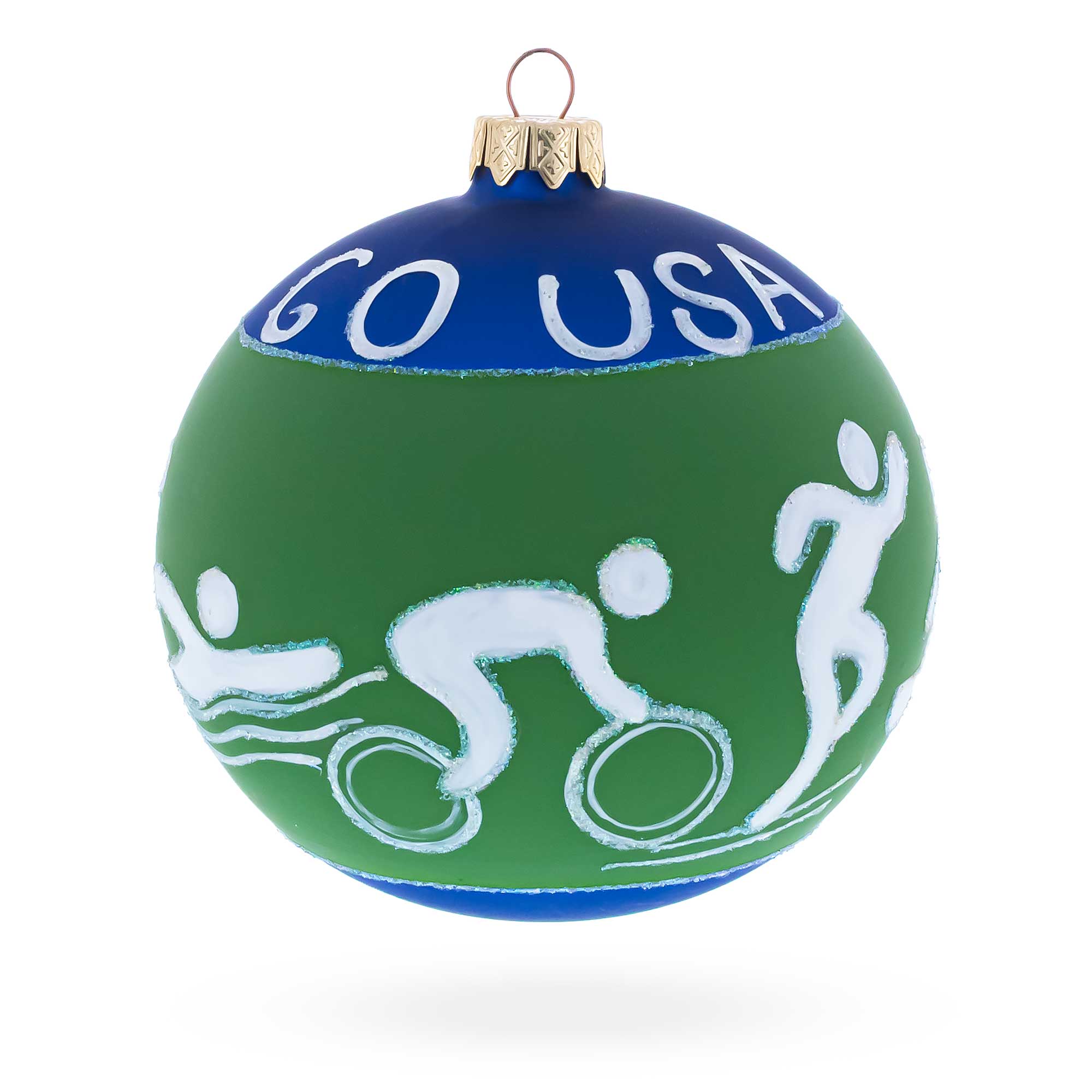 Swimming, Boxing, Biking, Track, Rowing Sports Glass Ball Christmas Ornament 4 Inches