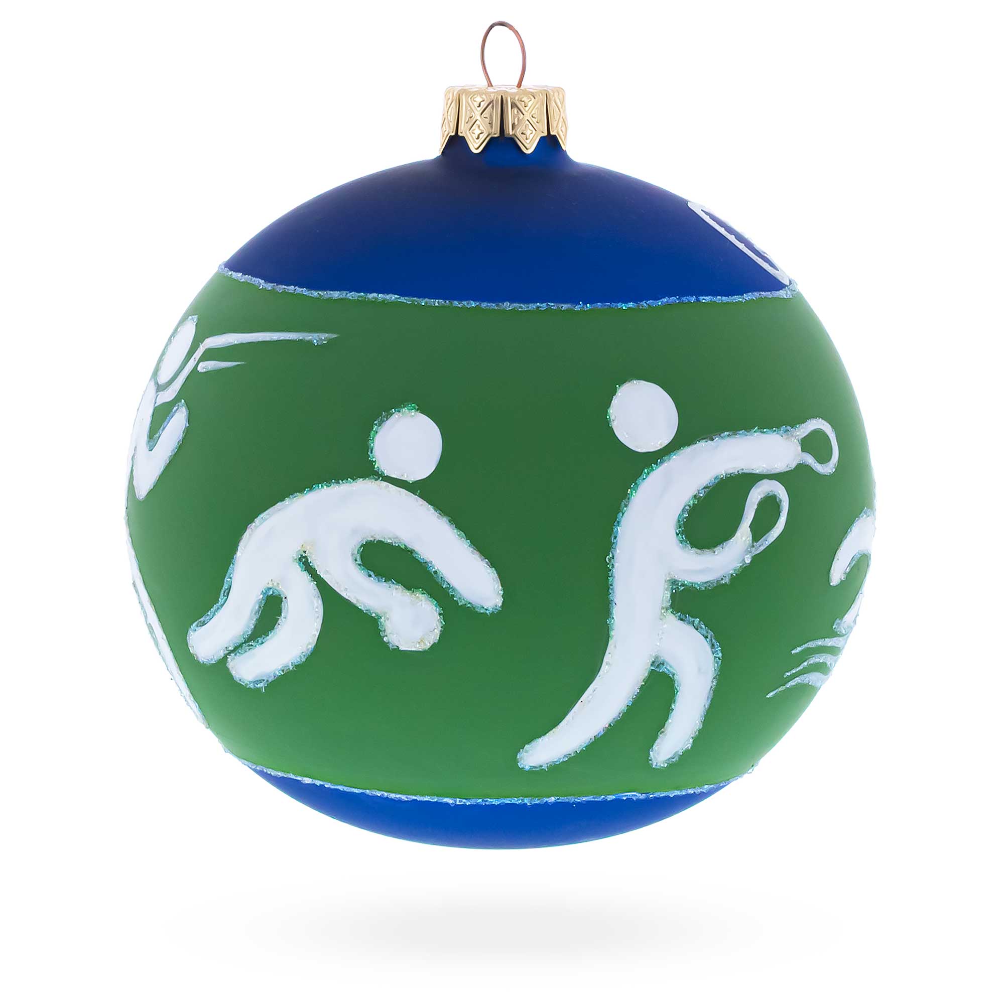 Swimming, Boxing, Biking, Track, Rowing Sports Glass Ball Christmas Ornament 4 Inches