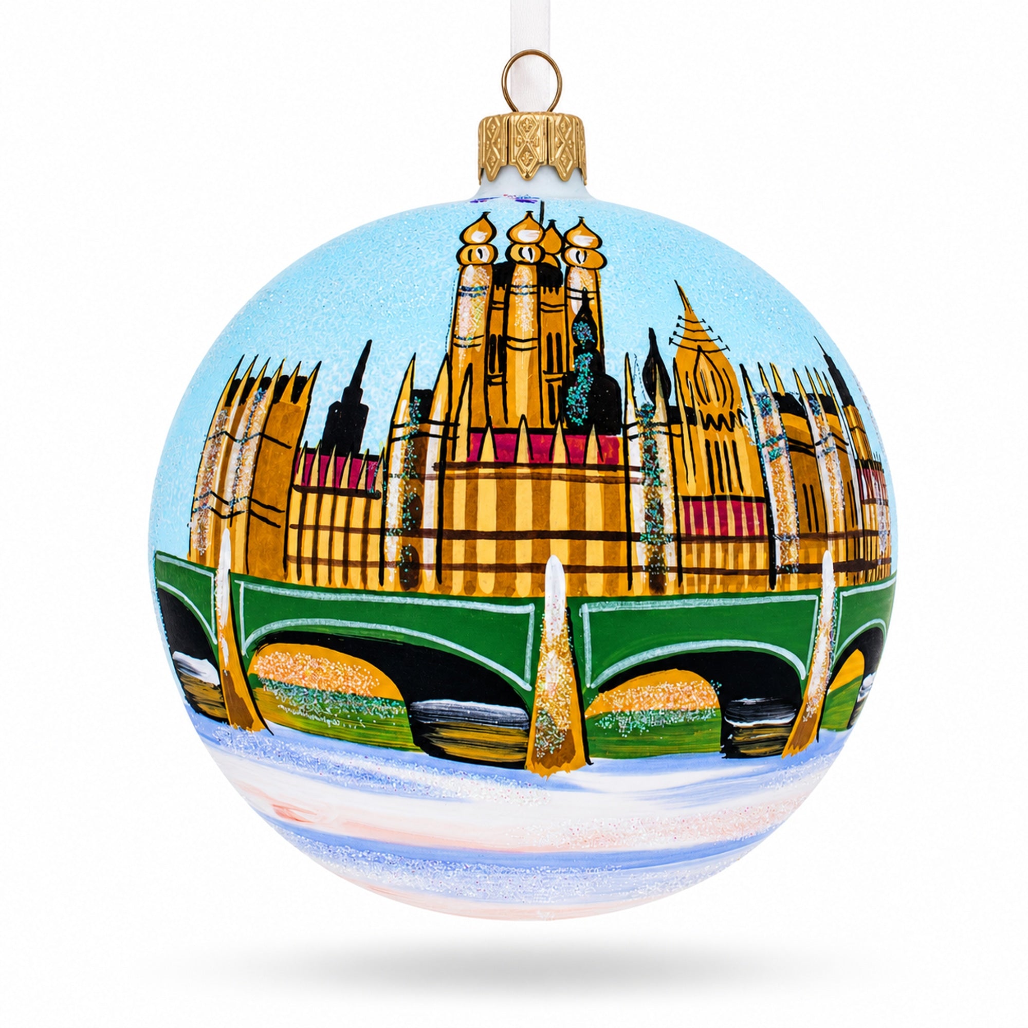 Big Ben, London, United Kingdom Glass Ball Christmas Ornament 3.25 Inches