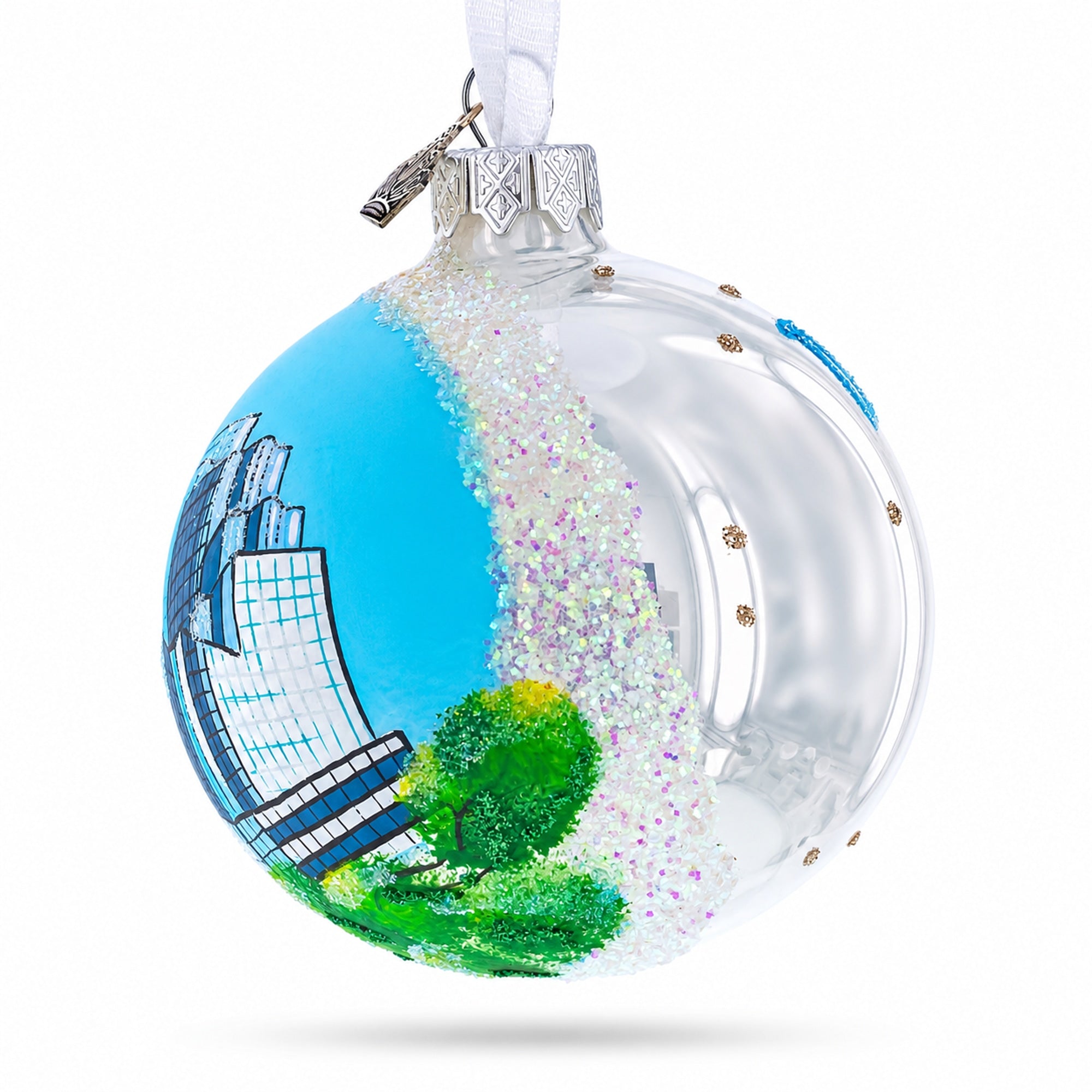 Dallas, Texas Glass Ball Christmas Ornament 3.25 Inches