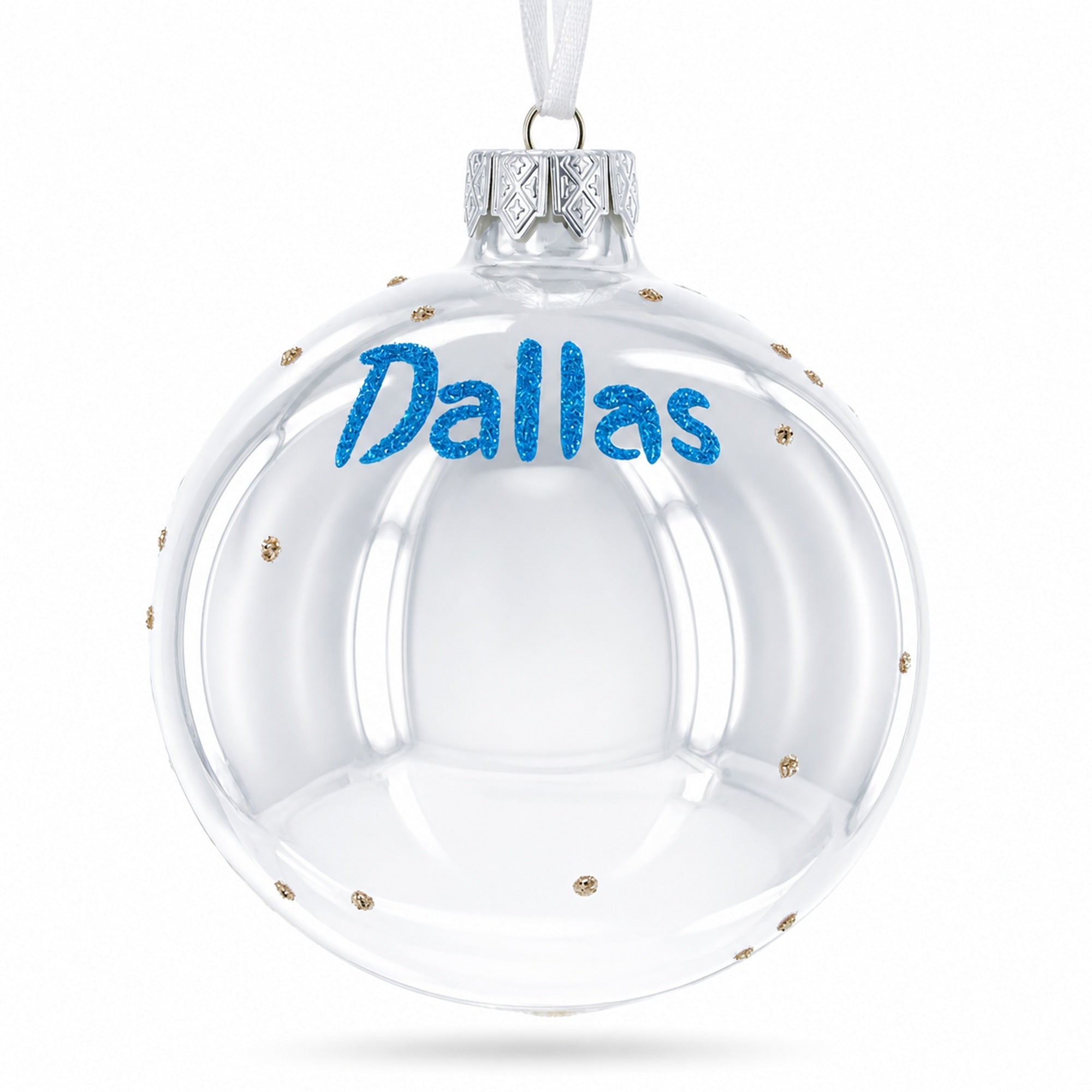 Dallas, Texas Glass Ball Christmas Ornament 3.25 Inches