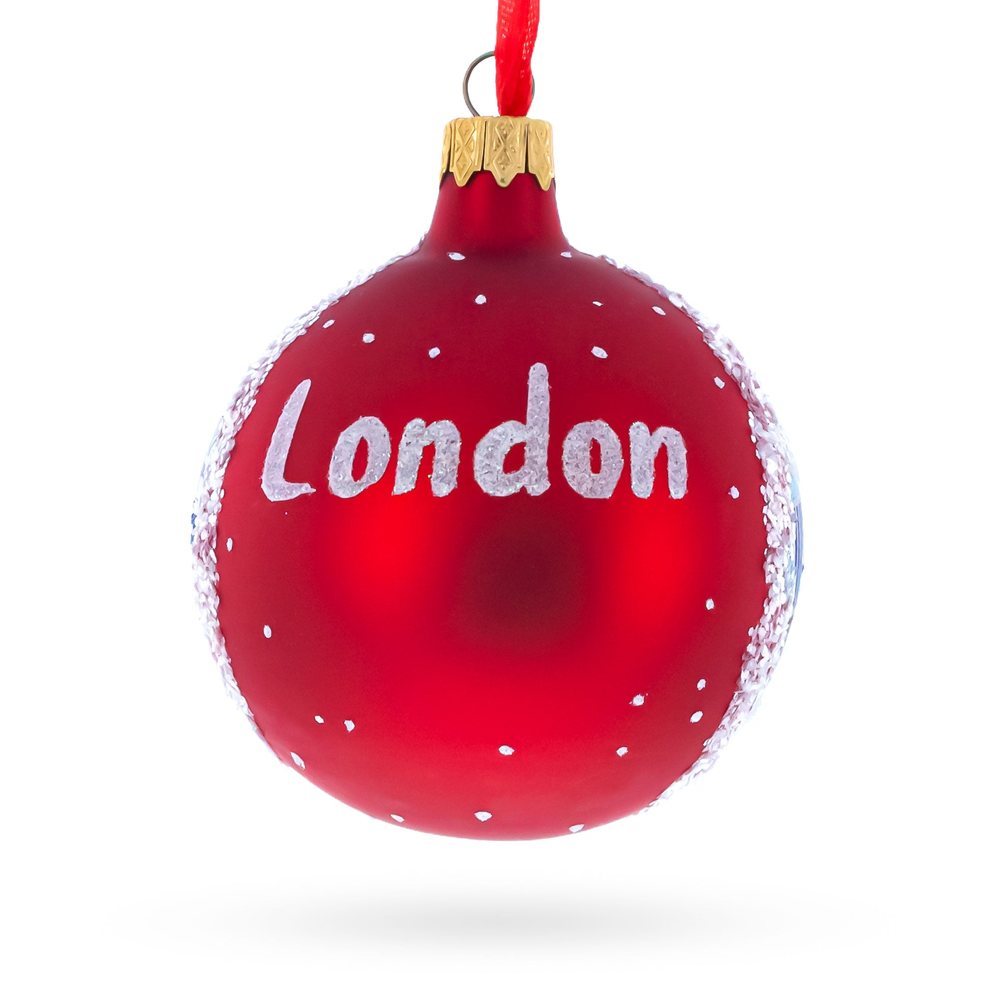London City Modern Skyline, United Kingdom Glass Ball Christmas Ornament 3.25 Inches