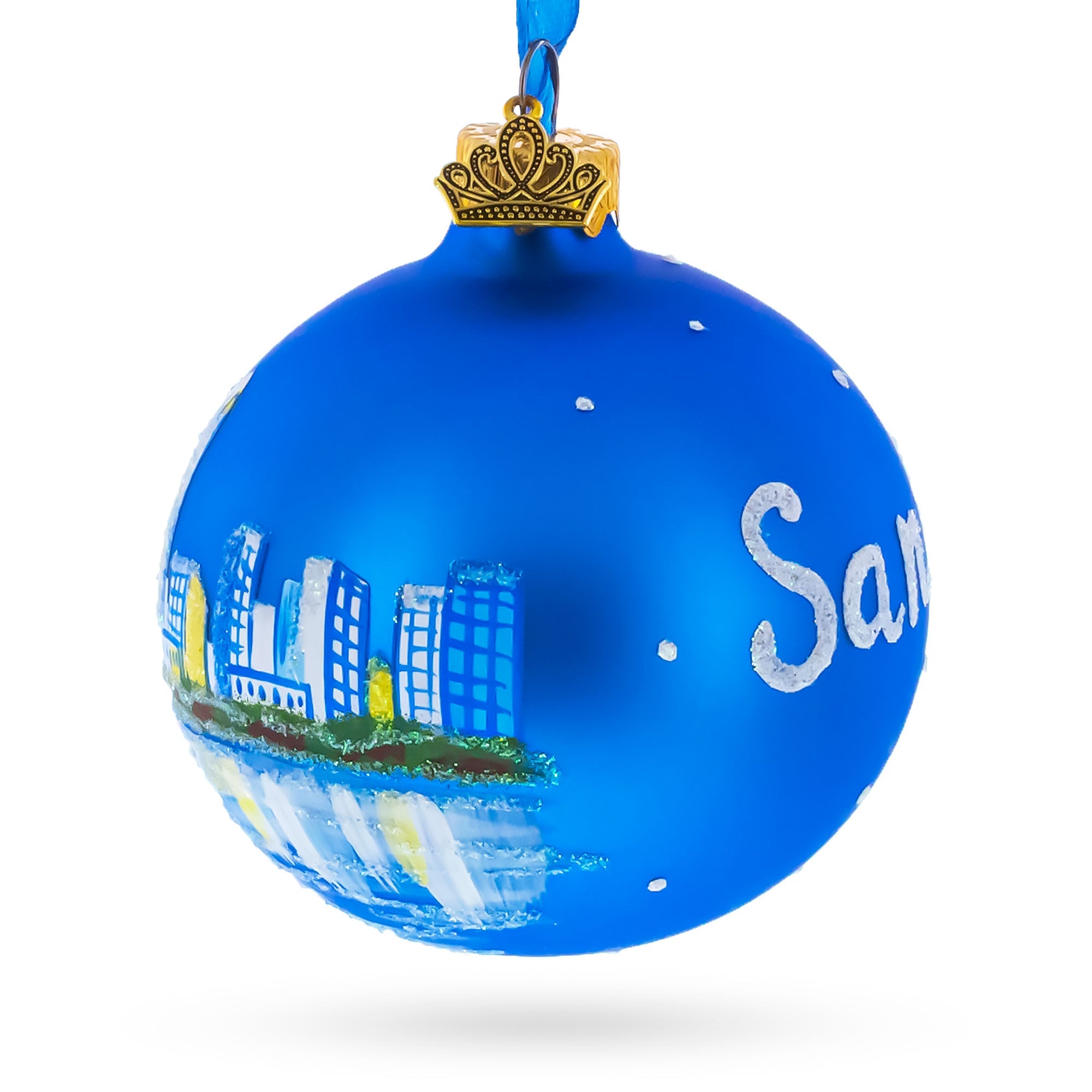 San Diego, California Glass Ball Christmas Ornament 3.25 Inches