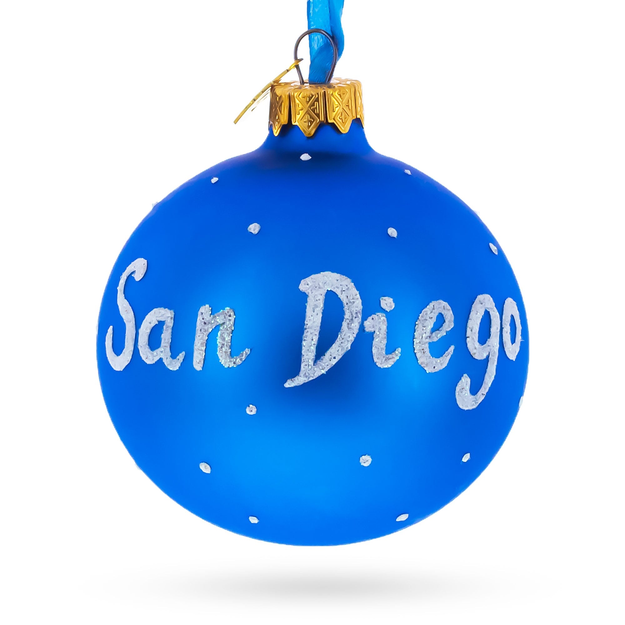 San Diego, California Glass Ball Christmas Ornament 3.25 Inches