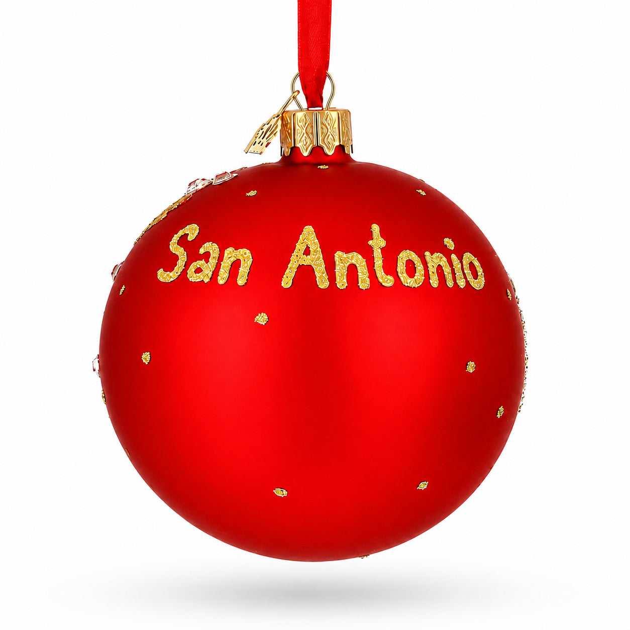 The Alamo, San Antonio, Texas Glass Ball Christmas Ornament 3.25 Inches