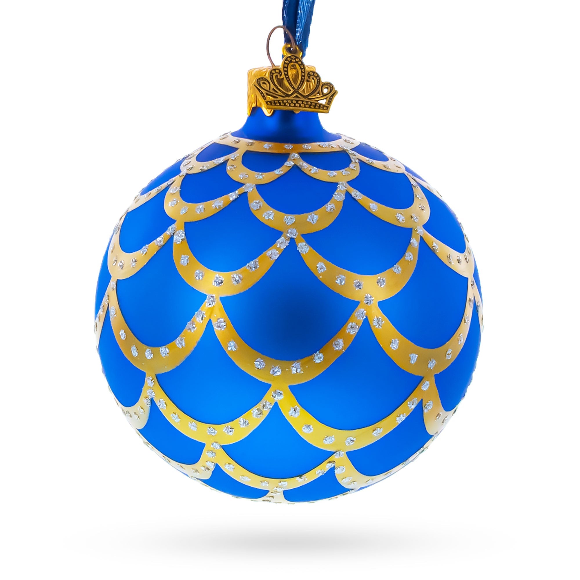 1900 Kelch Pine Cone Royal Glass Christmas Ornament 3.25 Inches