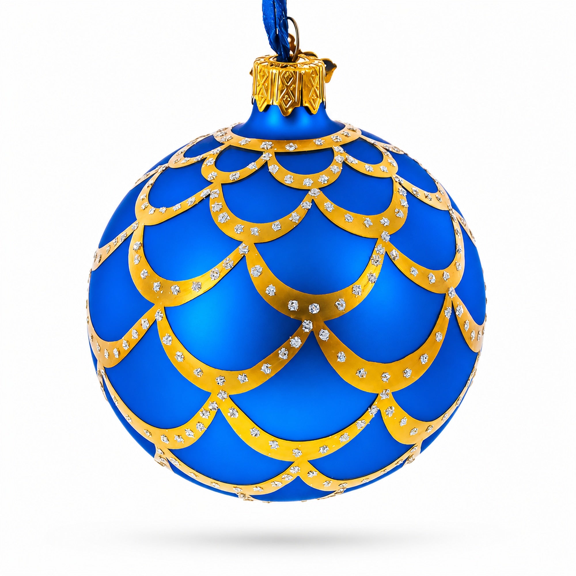 1900 Kelch Pine Cone Royal Glass Christmas Ornament 3.25 Inches