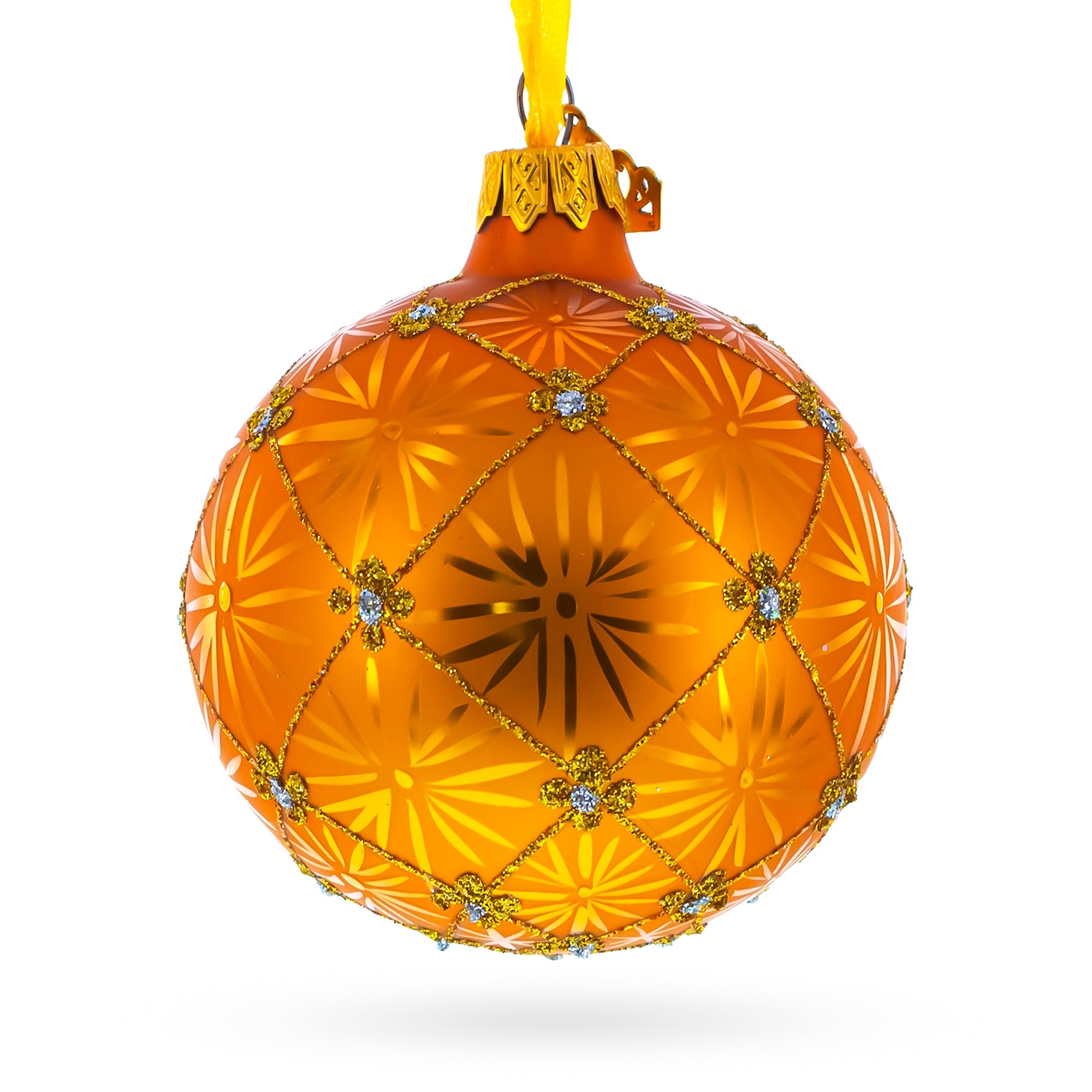 1897 Coronation Royal Gold Glass Christmas Ornament 3.25 Inches