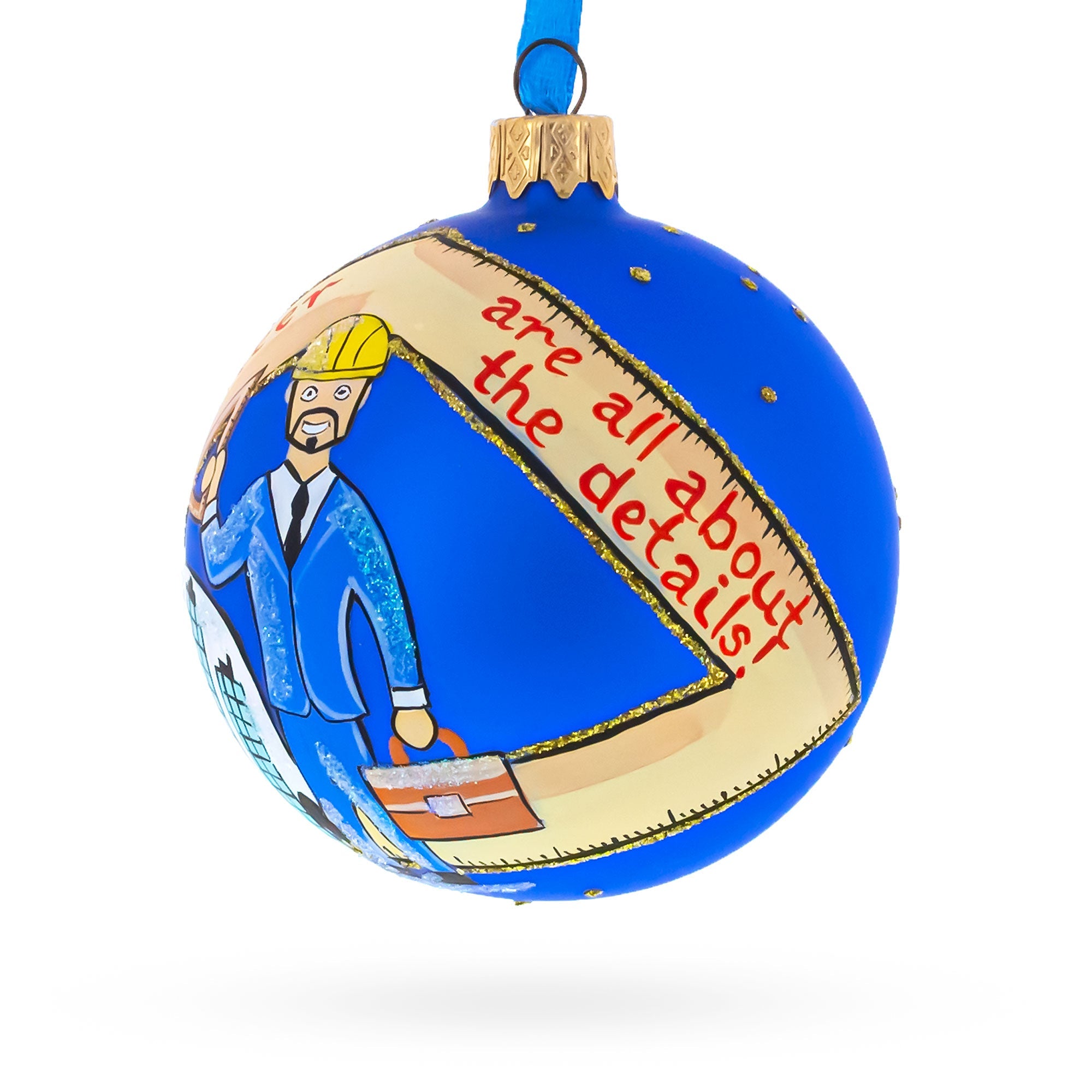 Engineer Glass Ball Christmas Ornament 3.25 Inches